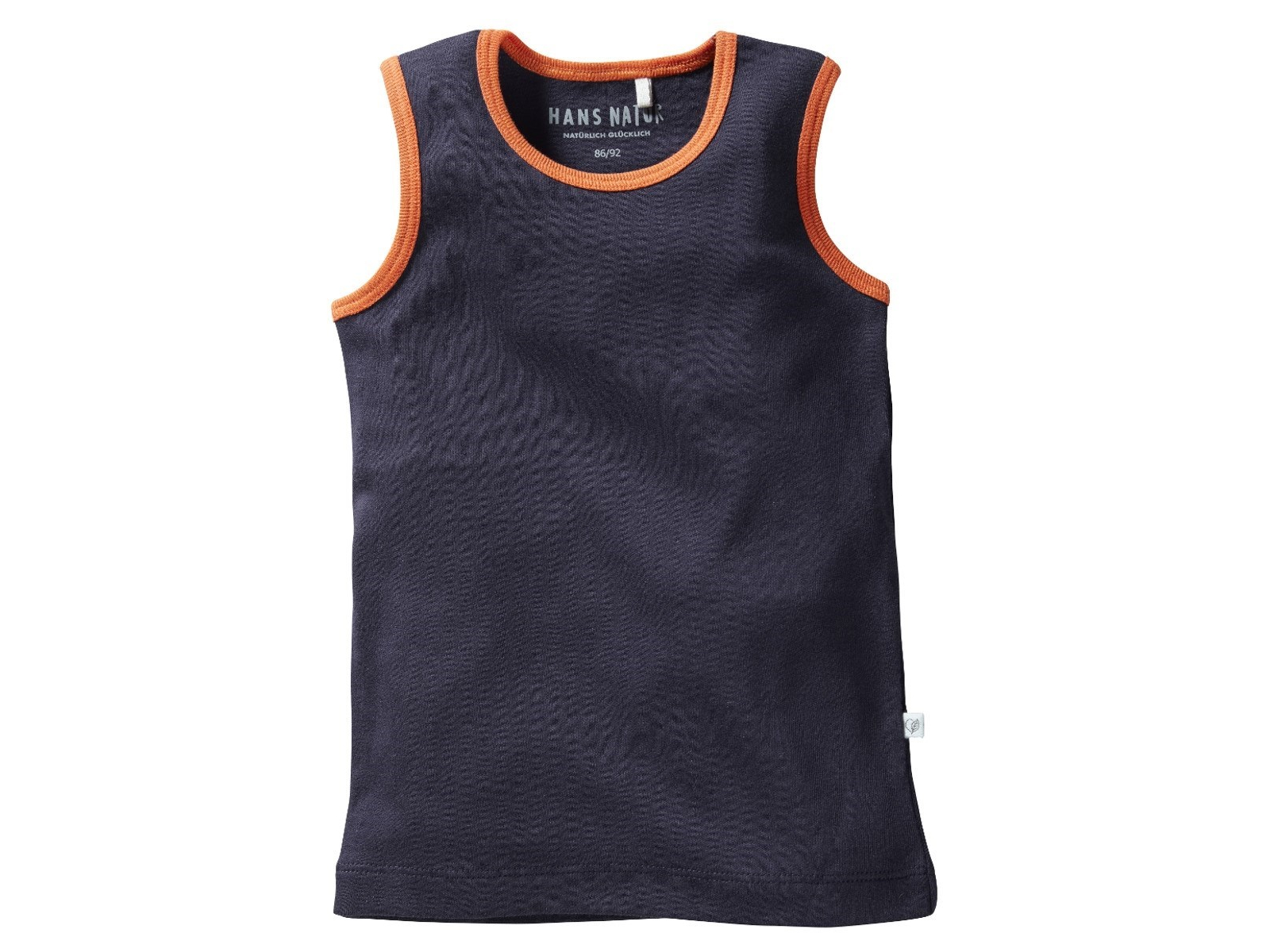 Kinder Unterhemd Bio-Baumwolle dunkelblau Gr. 122/128
