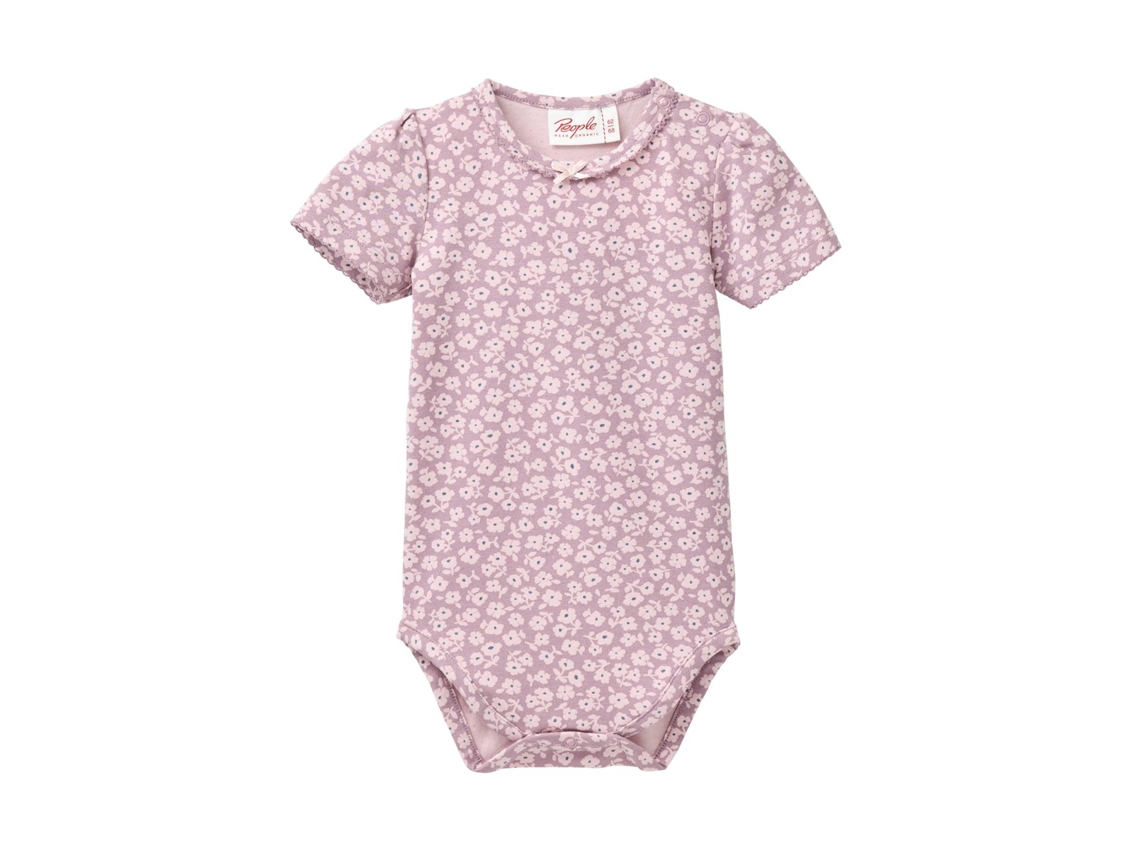 People Wear Organic Kurzarm-Body kleine Veilchen dunkelmalve Gr. 74/80