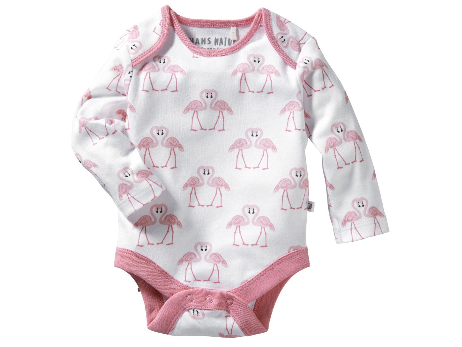 Baby Langarmbody Bio-Baumwolle Flamingo Gr. 62/68