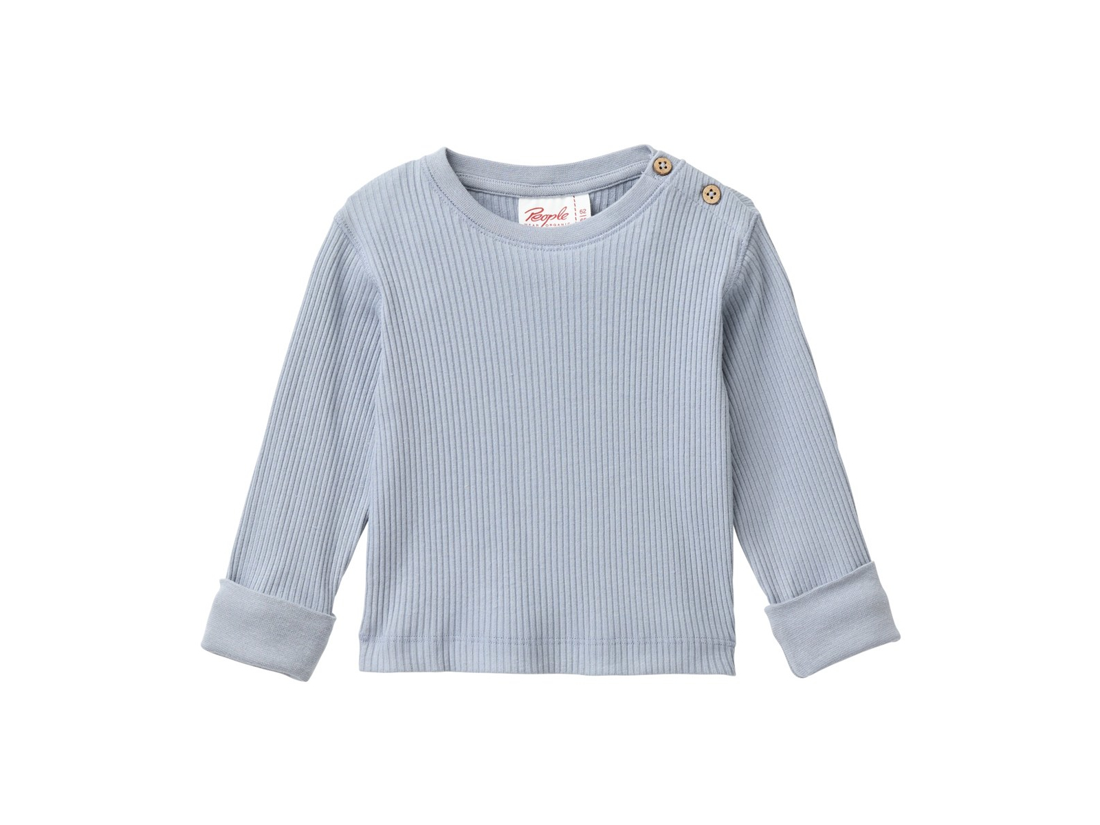 People Wear Organic Langarm-Shirt blaugrau 86/92