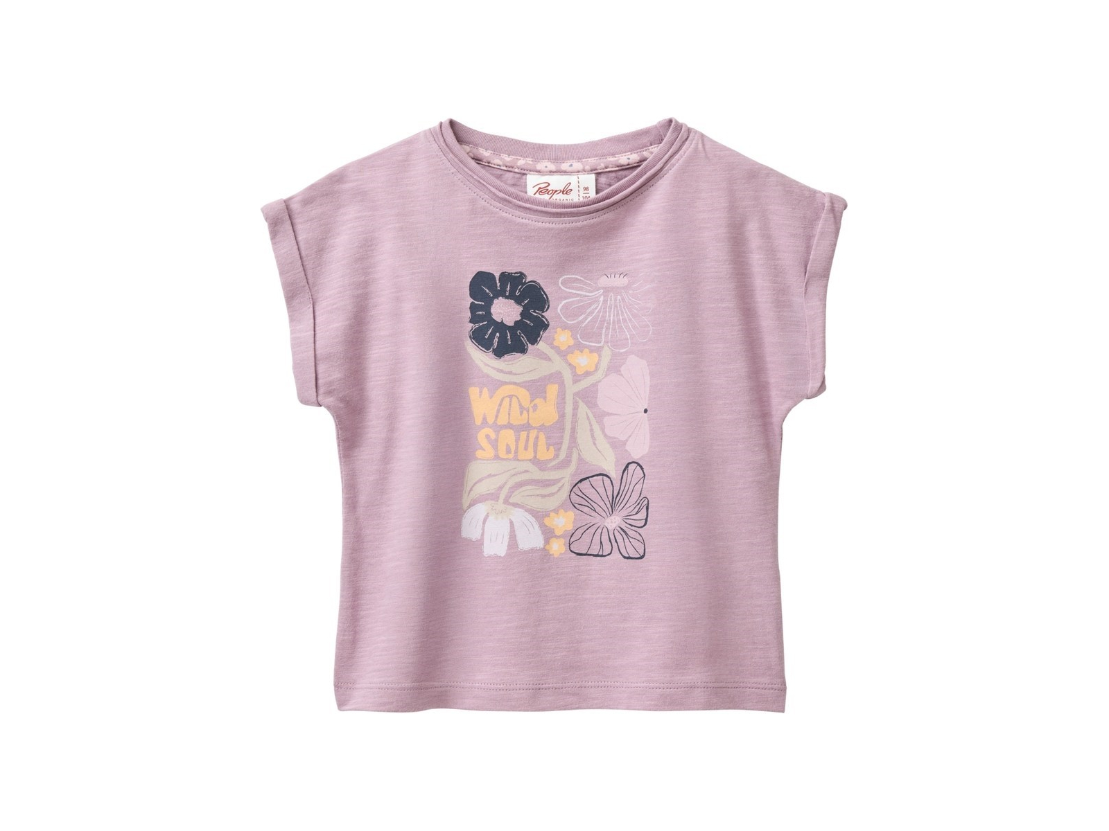 People Wear Organic Kurzarm-Shirt dunkelmalve 98/104