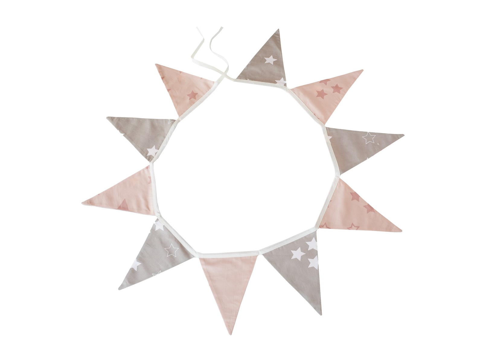 Wimpelkette Girlande 10 Wimpel Bio-Baumwolle Sterne rosa Maße 20 x 234 cm