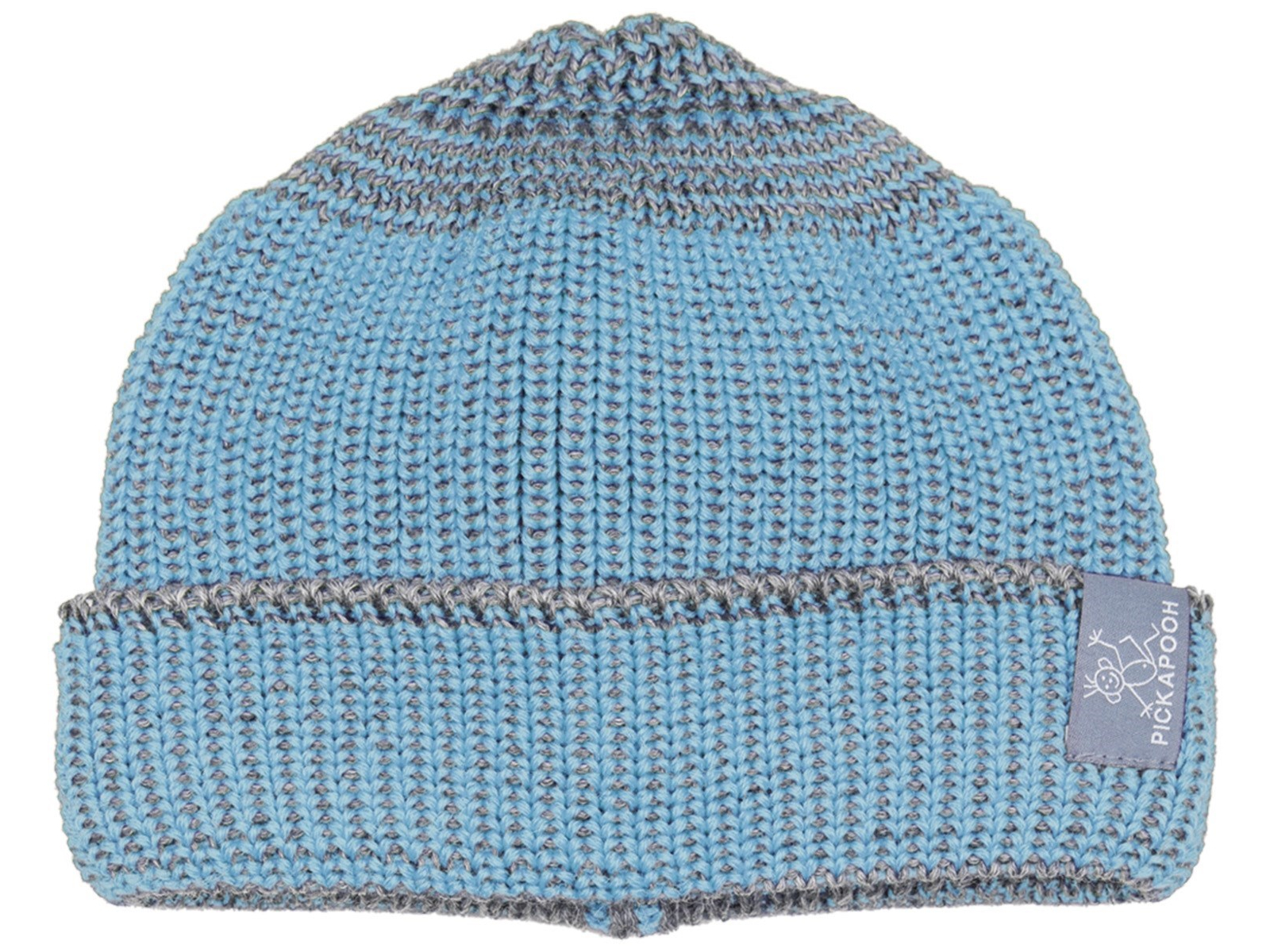Pickapooh Kinder Mütze "Walter" Bio Schurwolle blau-grau Gr.1 (48-50)