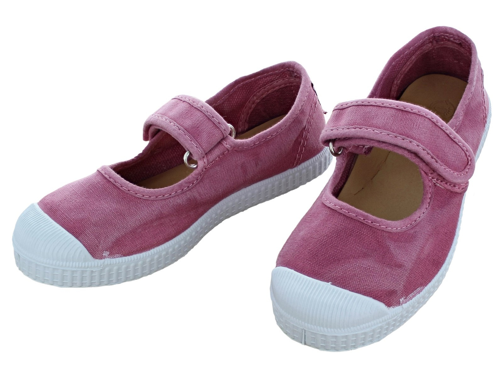 Natural World Kinder Schuhe Ballerinas mit Kappe und Klettverschluss rosa Gr.27