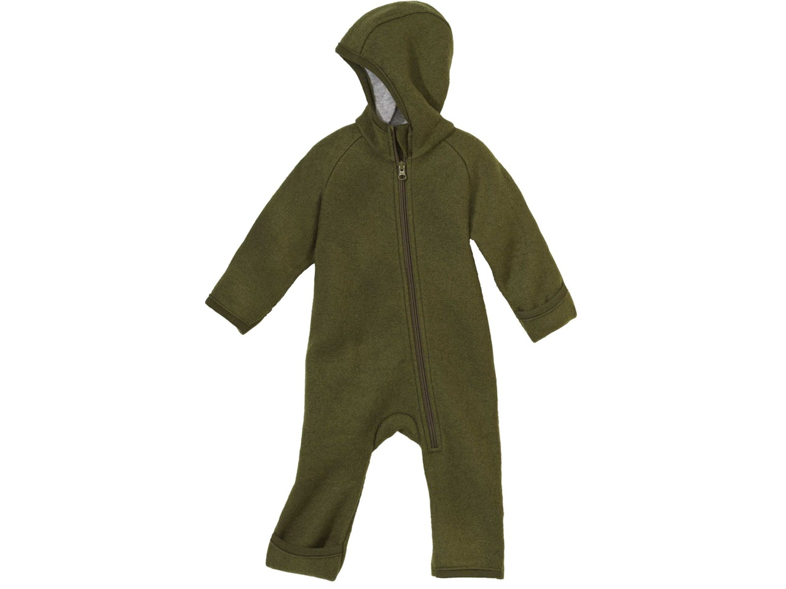 Disana Baby Walk-Overall mit Zipper Bio-Merinowolle oliv Gr.62/68