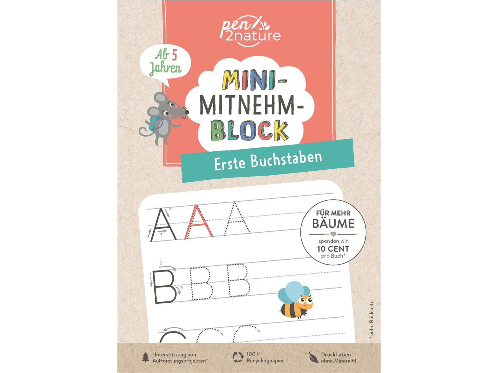 Mini-Mitnehm-Block - Erste Buchstaben Bilderbuch, ab 5 Jahren (96 Seiten)