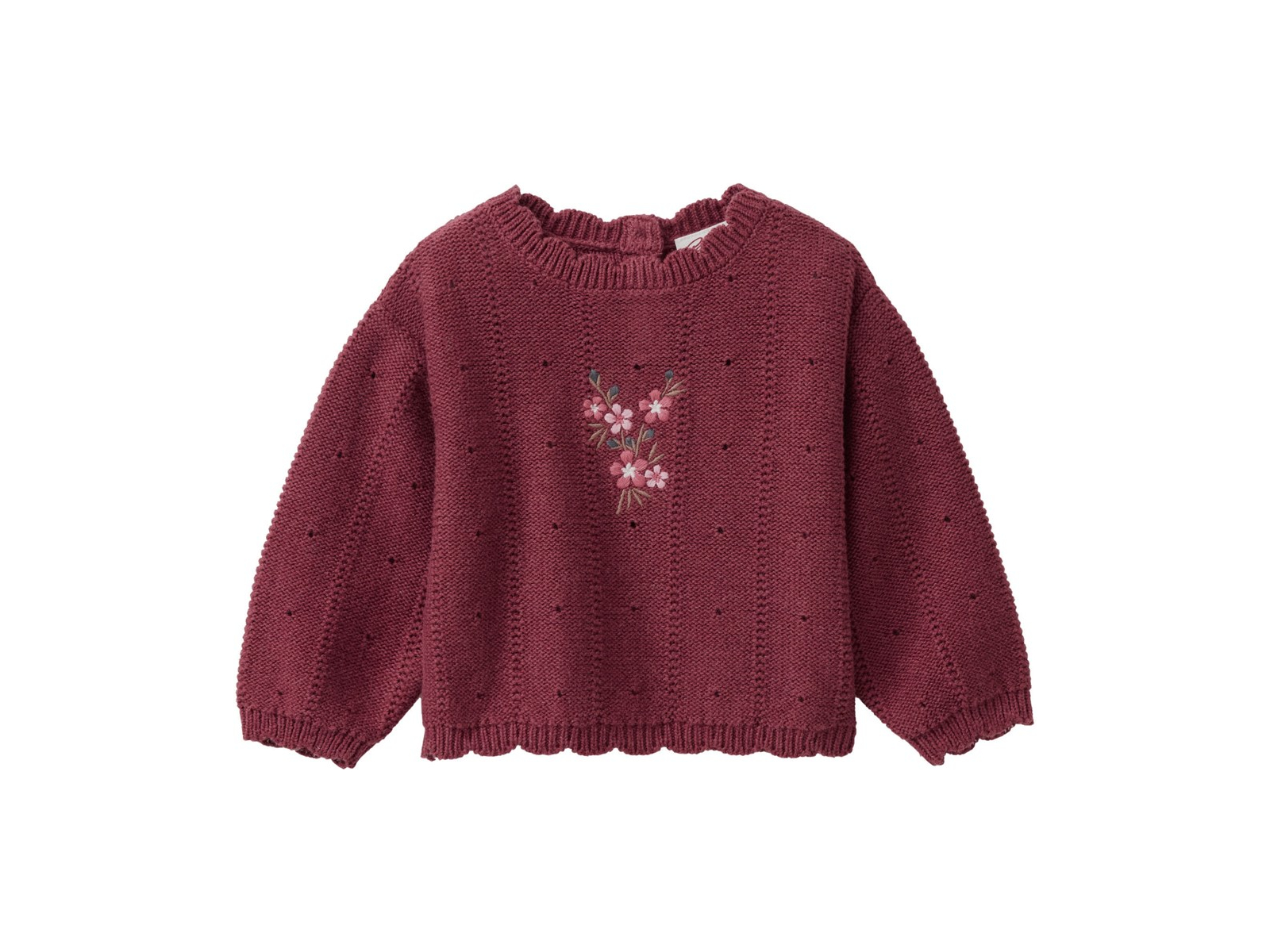 People Wear Organic Strick-Pullover bordeaux mélange 98/104