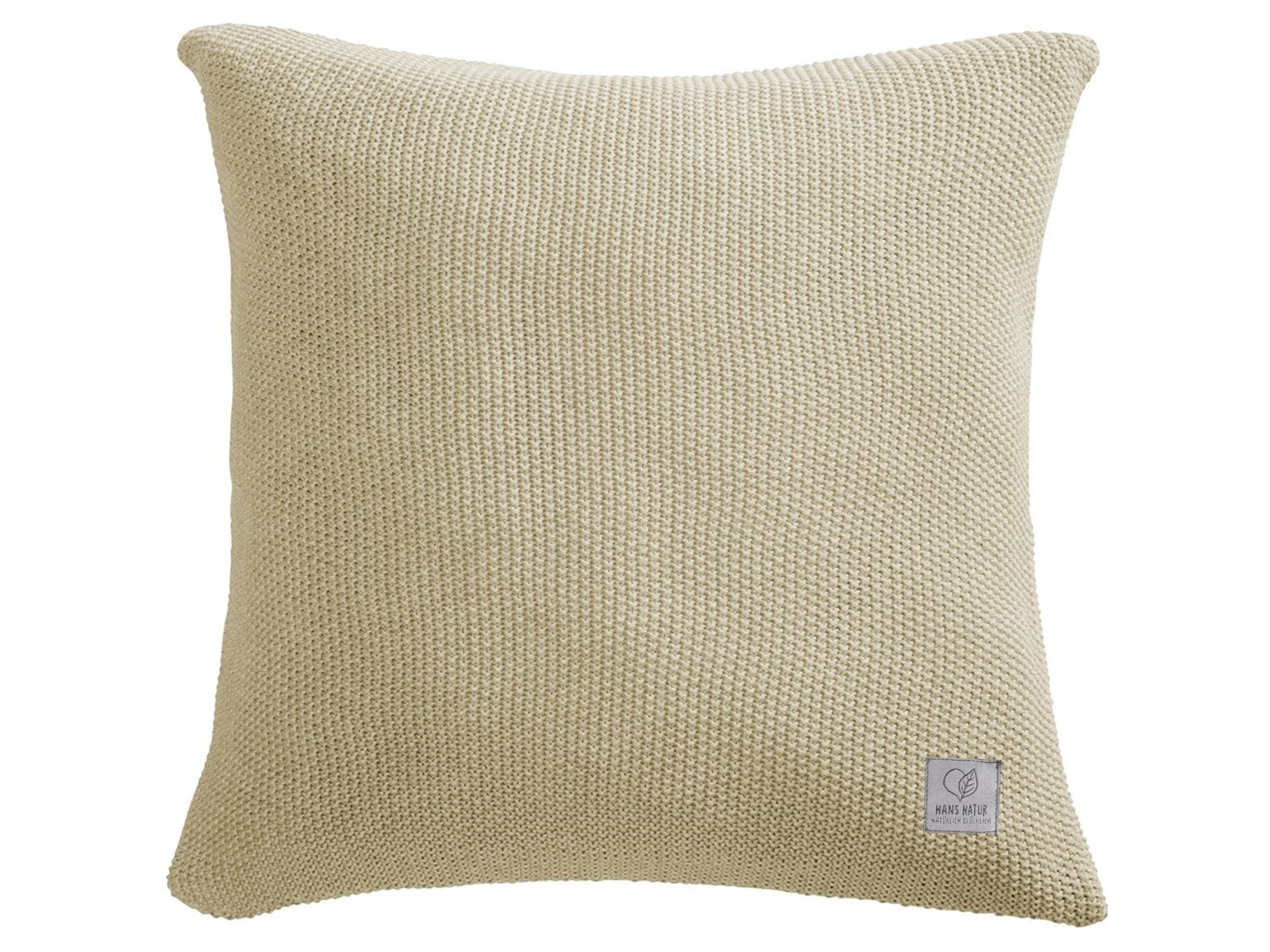 Kissenbezug 40x40 cm Bio-Baumwolle Strick sand melange Mit Reißverschluss