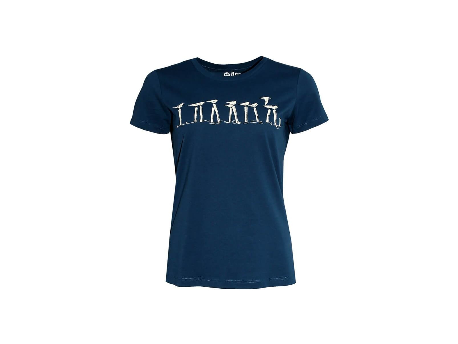 Damen T-Shirt "Vollpfosten" pfauenblau S