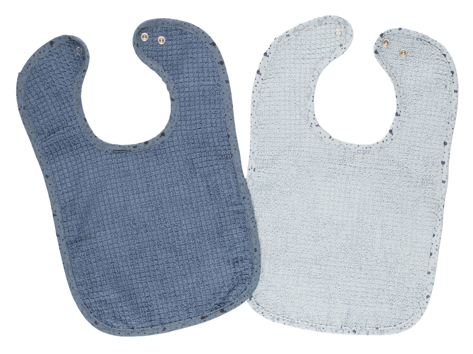Druckknopflätzchen Bio-Baumwolle 2er-Set 26 x 40 cm blau