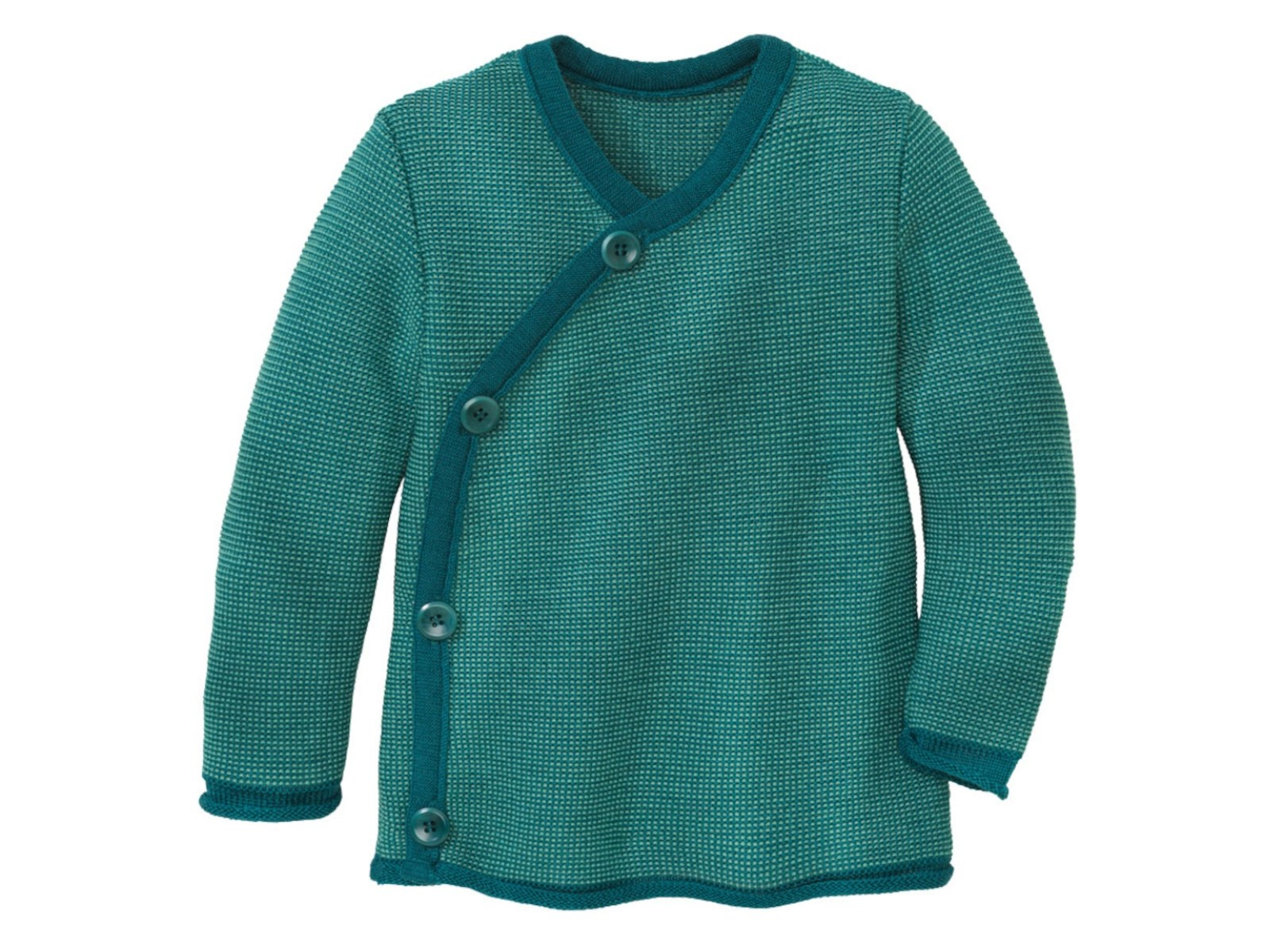Disana Baby Jacke Bio-Merinowolle melange-pacific-mint Gr. 98/104