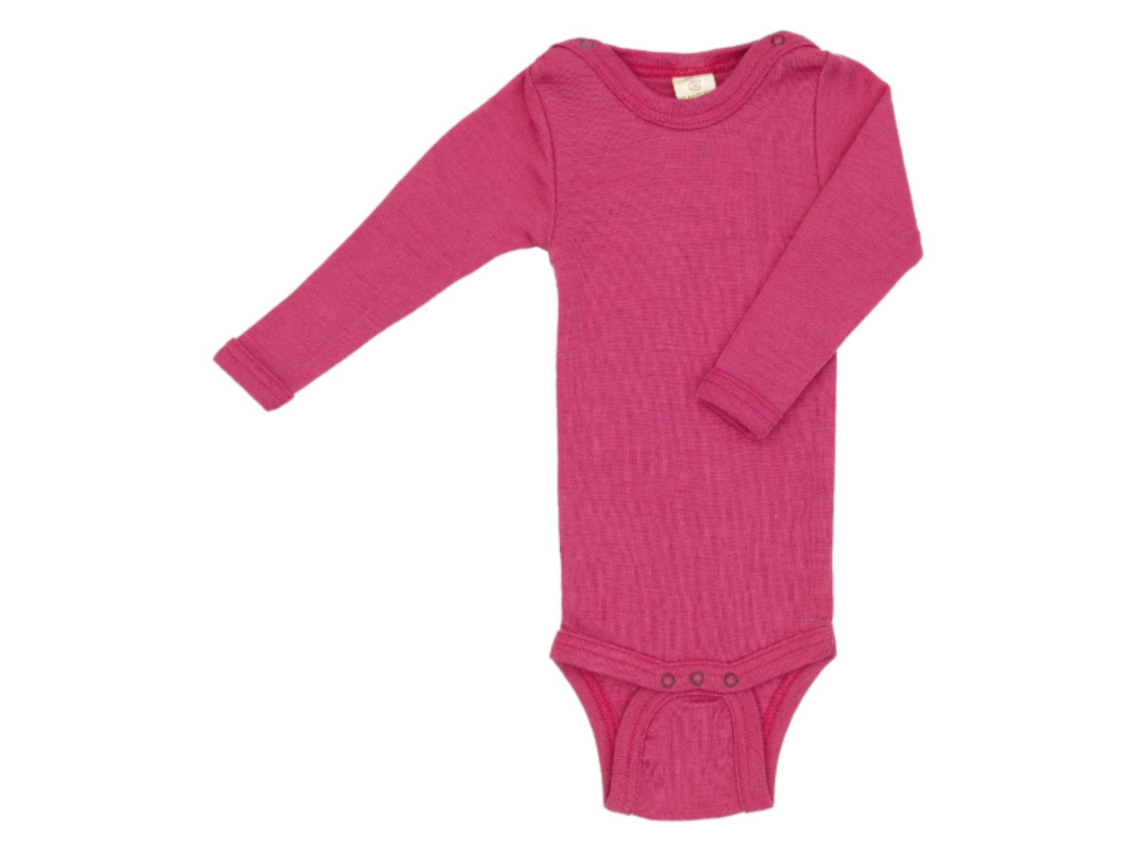 Engel Natur Baby Body Langarm Wolle Seide himbeere Gr. 62/68