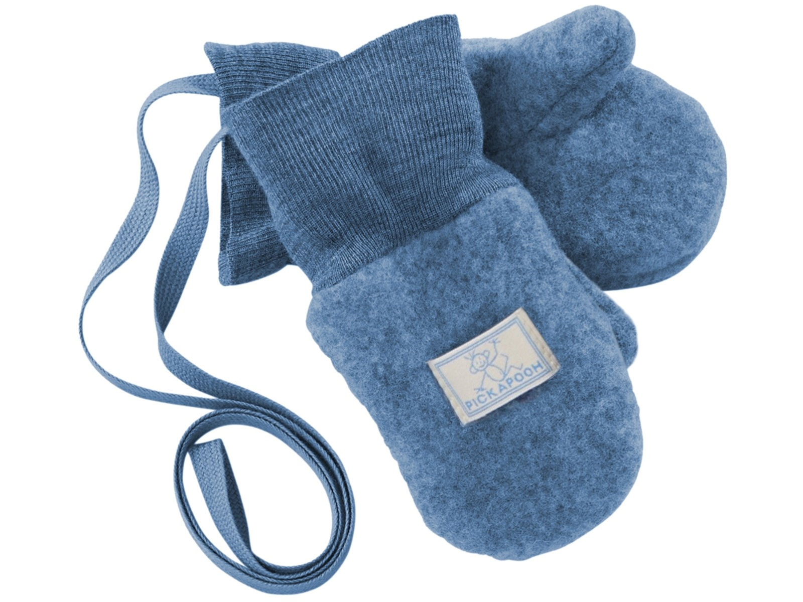 Pickapooh Baby und Kinder Fäustlinge Bio-Schurwolle Fleece jeans Gr. 2 (bis 2 Jahre)