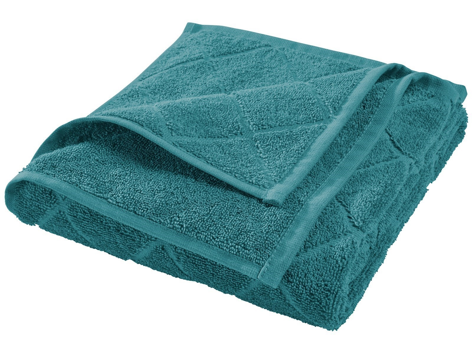 Handtuch Bio-Baumwolle Frottee Raute petrol Maße 50 x 100 cm