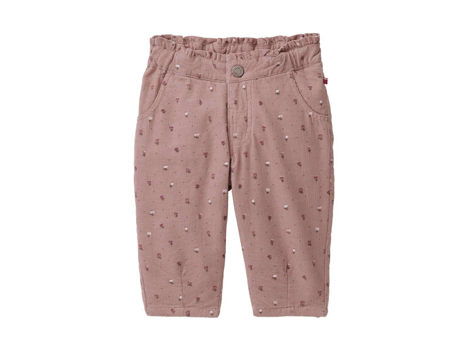 People Wear Organic Feinkord-Hose Blümchen altrosa 86/92