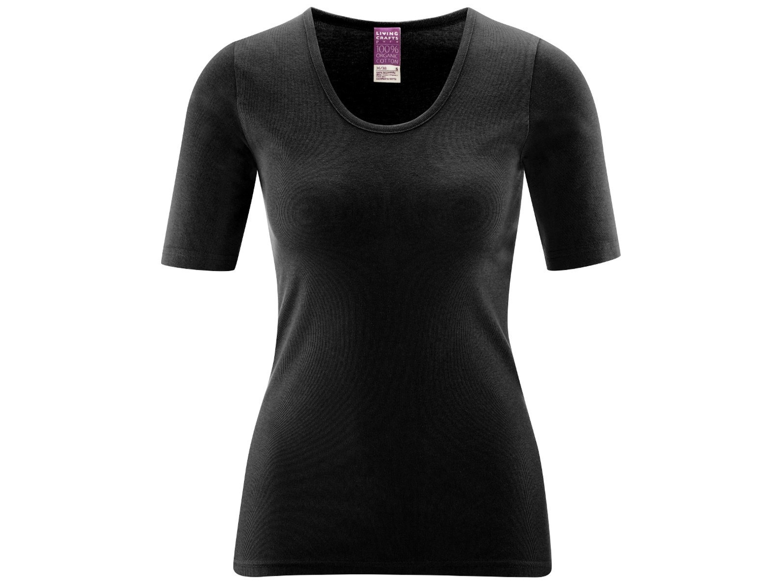 Living Crafts Kurzarm-Shirt "Juliane", black Gr. 44/46