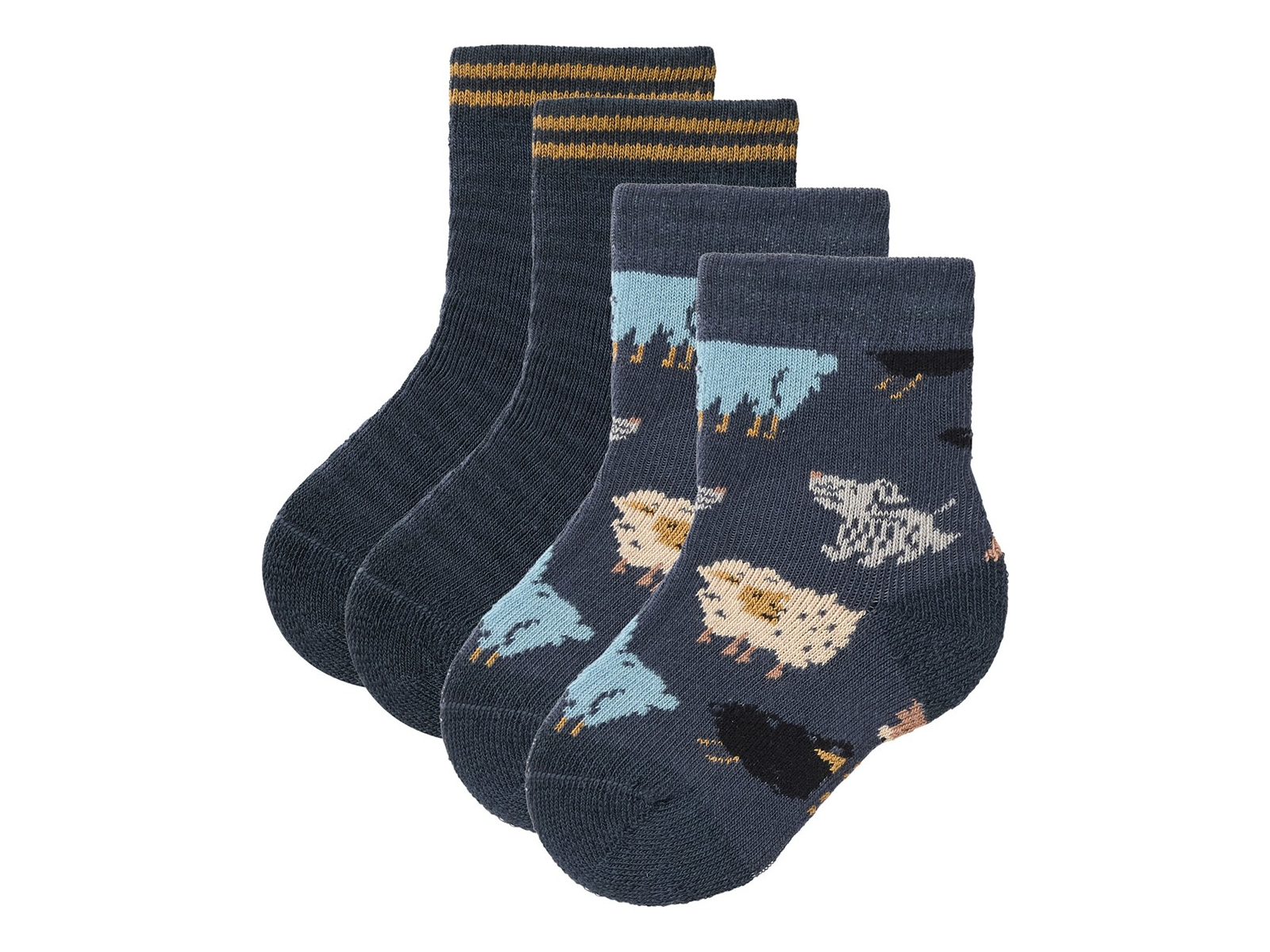 People Wear Organic 2er-Pack Frottee-Socken schieferblau mix Gr. 25-27