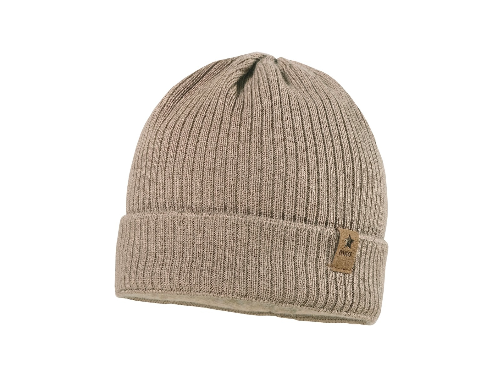 Mini-Beanie mit Umschlag, braunmeliert Gr. 51