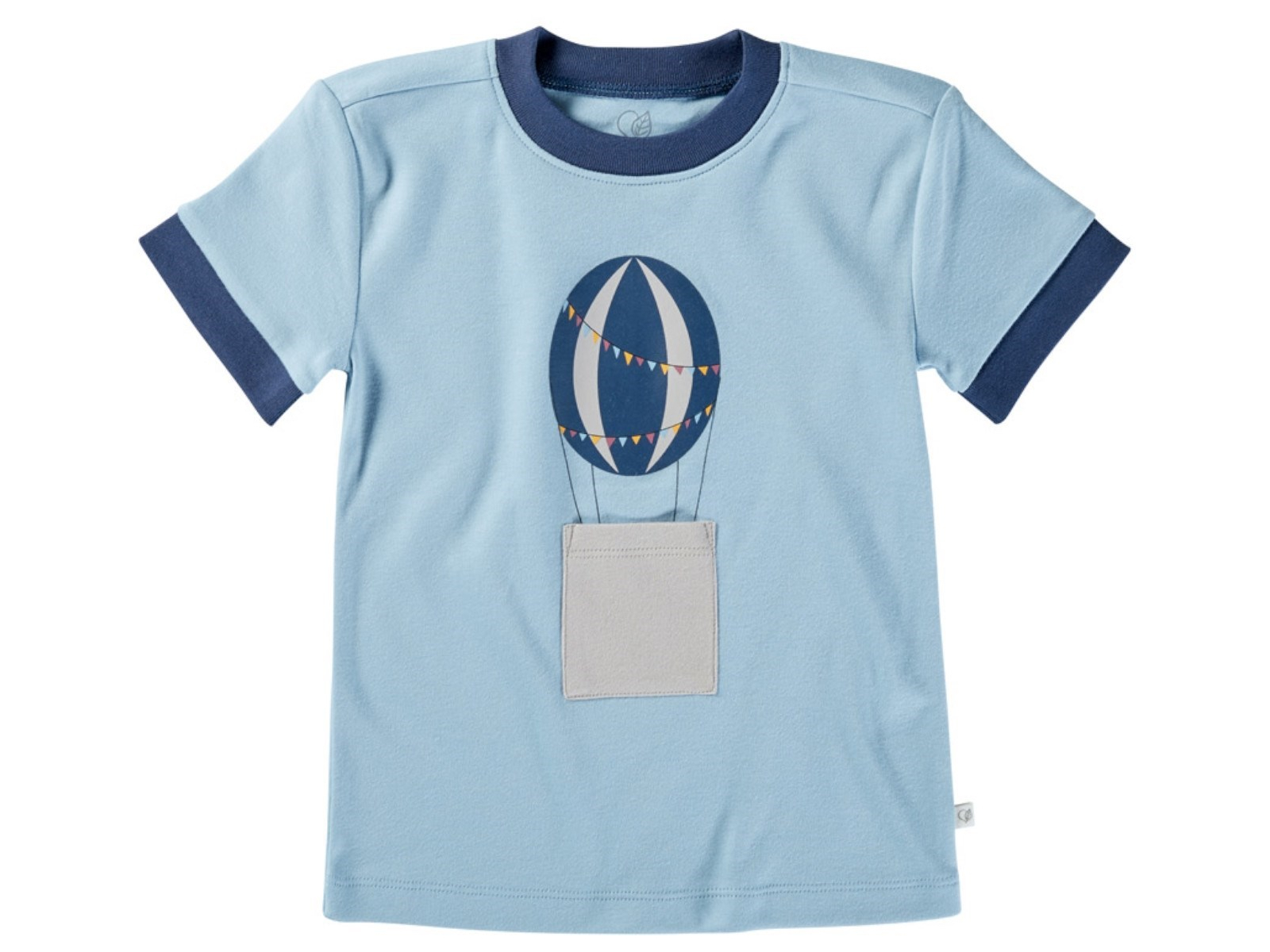 Kinder T-Shirt Bio-Baumwolle Heißluftballon blau Gr.86/92