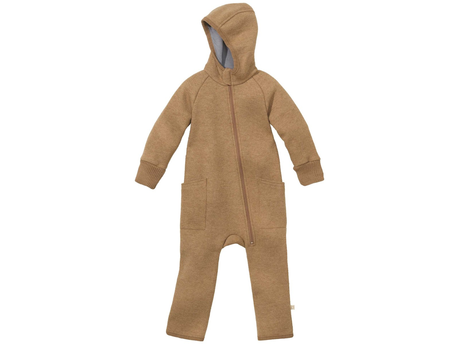 Disana Baby Walk-Overall mit Zipper Bio-Merinowolle karamell Gr.86/92