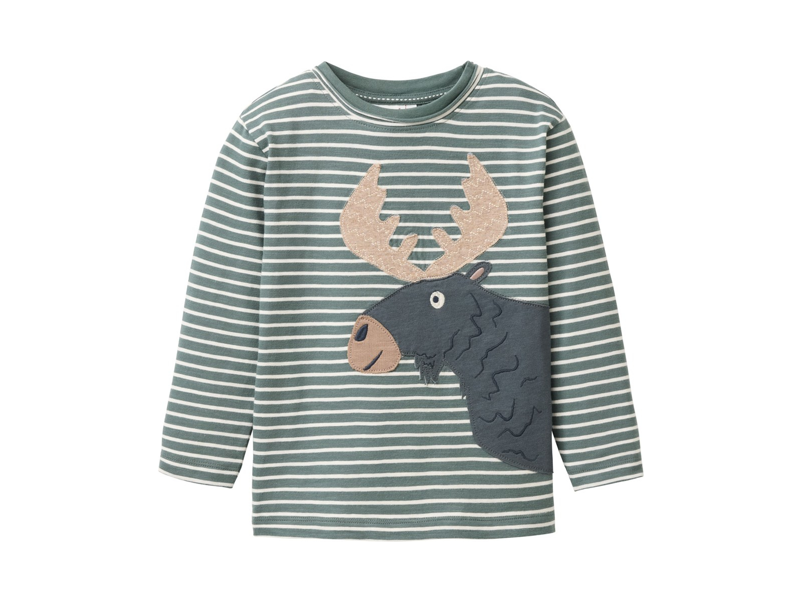 People Wear Organic Langarm-Shirt eukalyptus geringelt 134/140