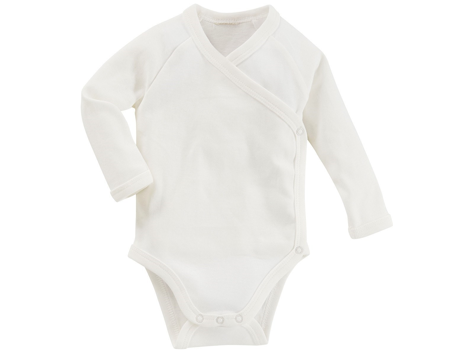 Baby Wickelbody Langarm Bio Baumwolle off white Gr. 50/56