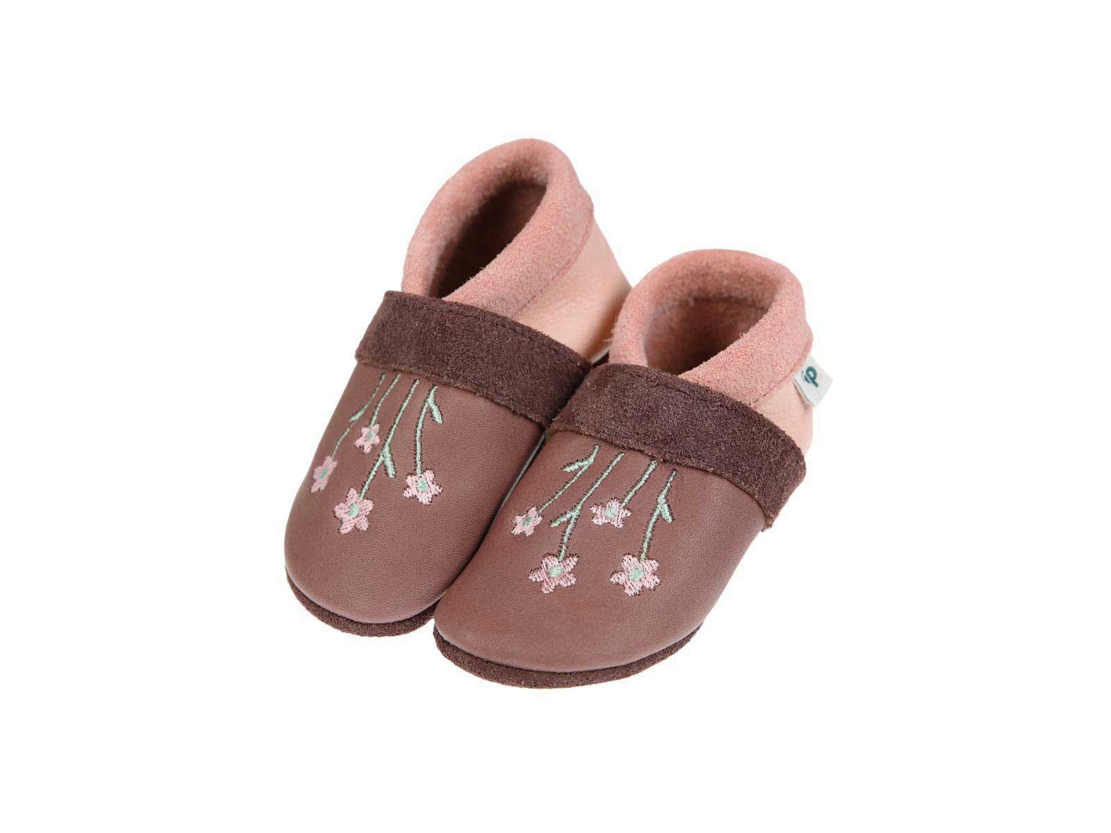 Baby und Kinder Lederpuschen Krabbelschuhe Streublumen roseberry/rosa Gr.23
