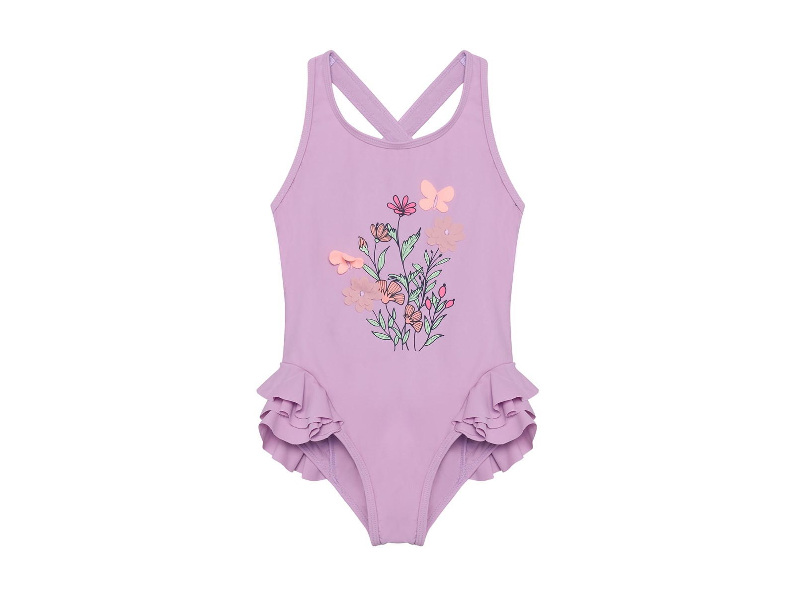 Badeanzug mit Applikation Lavender Mist Gr.128