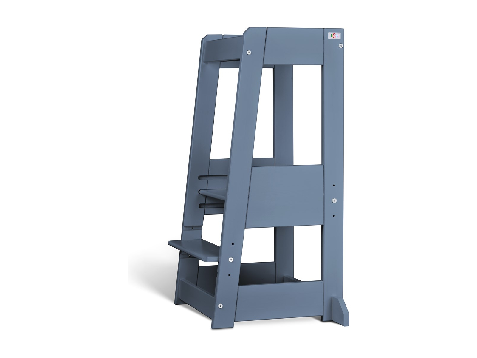 Lernturm Felix mitwachsend, Buche massiv 40 x 91 x 45 cm, taubenblau