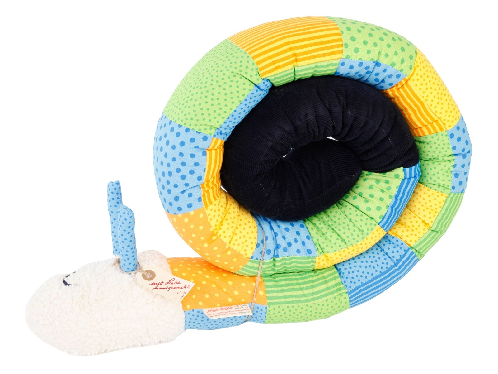 Puckschnecke Patchwork blau bunt Länge 200 cm