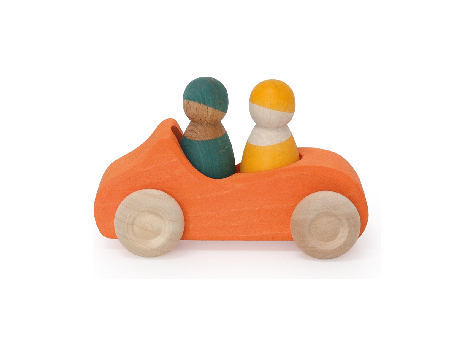Grimms Großes Cabrio Spielzeugauto aus Lindenholz, orange lasiert Maße 13 x 9 x 7 cm