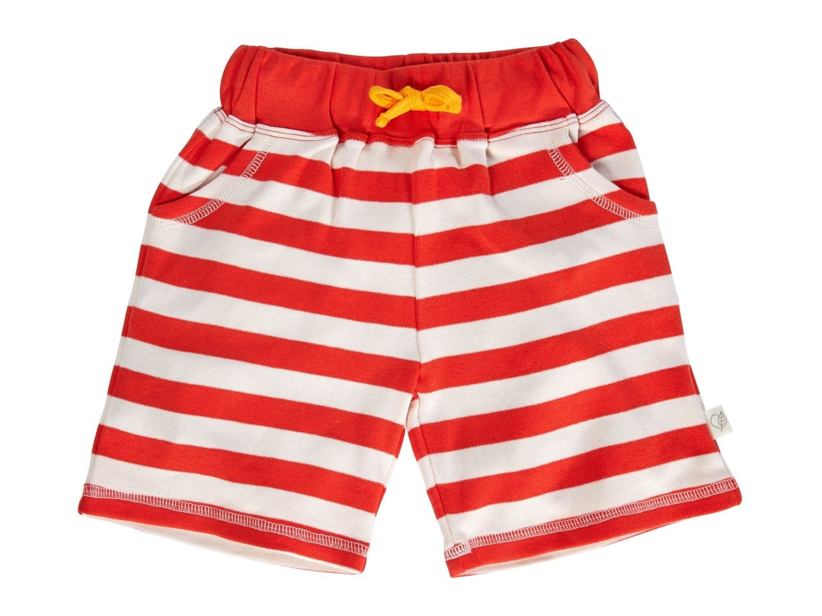 Kinder Shorts Bio-Baumwolle rot-off white Gr.122/128