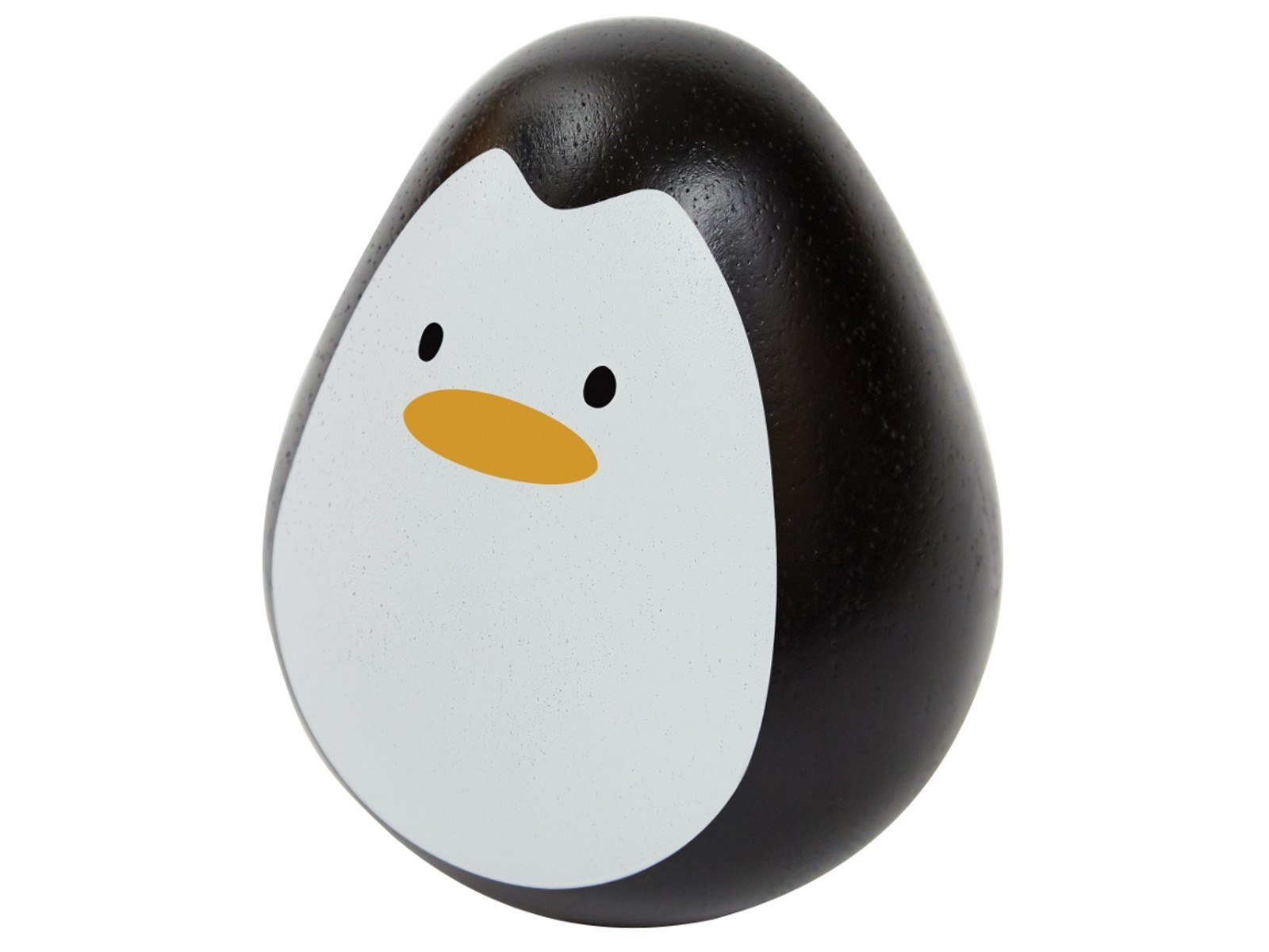 PlanToys Wackelnder Pinguin Stehaufmännchen aus recyceltem Kautschukholz Durchmesser 6 cm, Höhe 7,5 cm