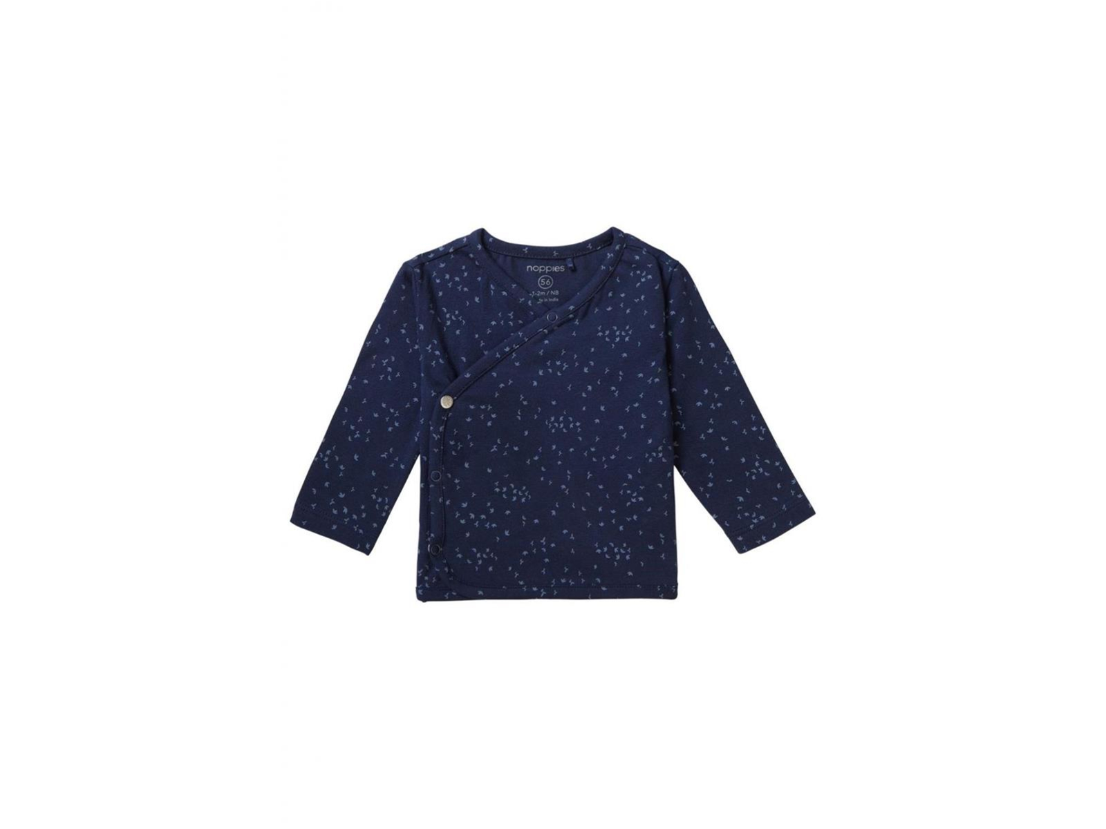 Wickelshirt Langarm Nantes black iris print Gr. 50