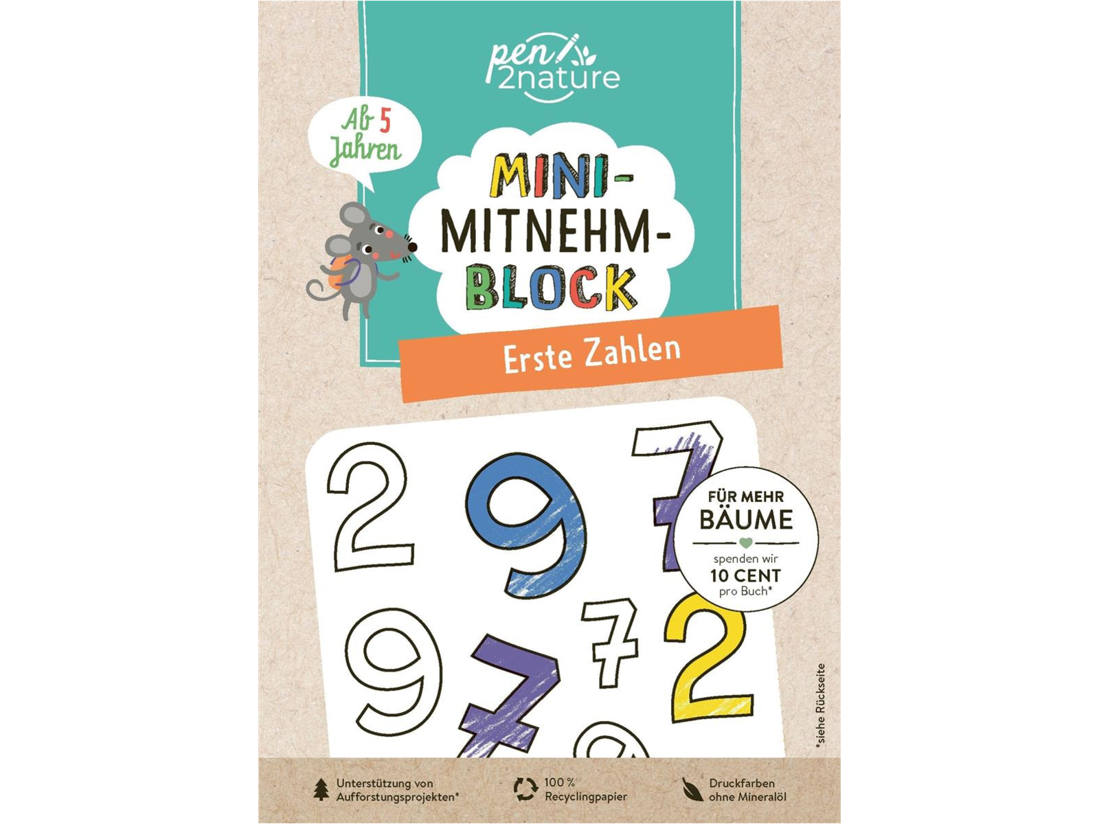 Mini-Mitnehm-Block - Erste Zahlen Bilderbuch, ab 5 Jahren (96 Seiten)