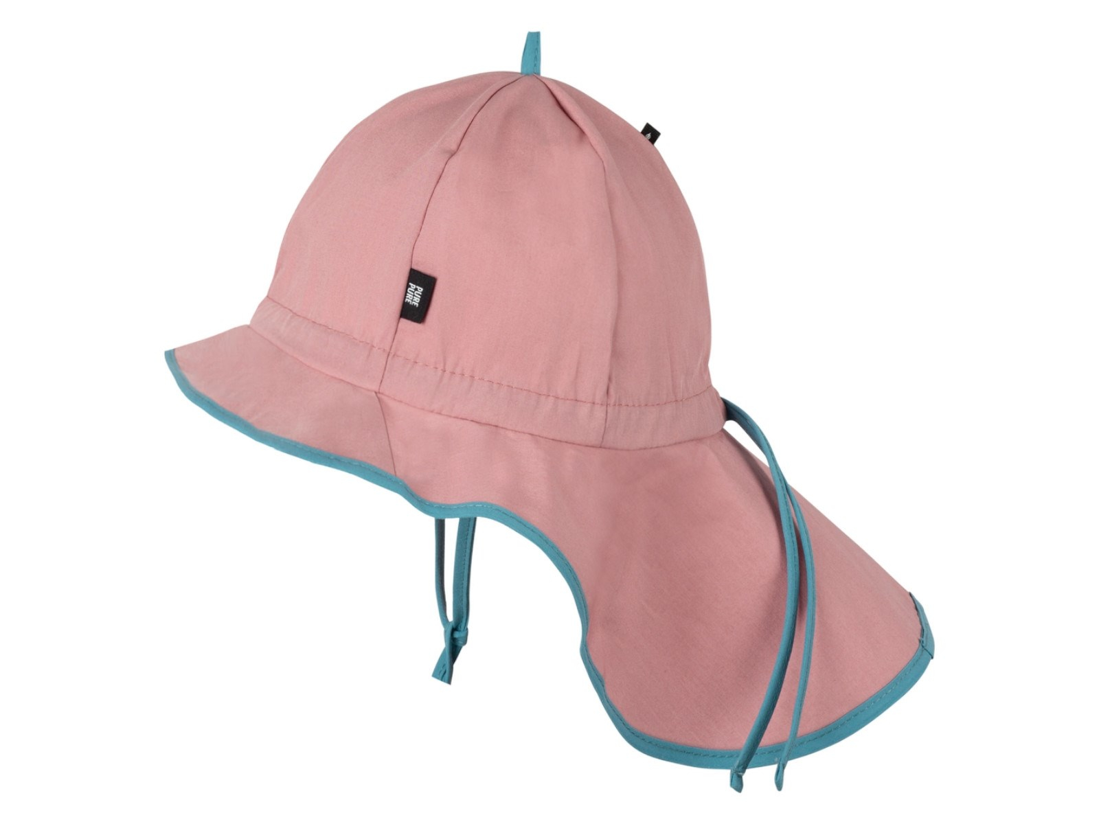 PURE PURE by Bauer Baby und Kinder Sonnenschutz Mütze mit Bindebändern UV 25 dusty rose Gr. 49