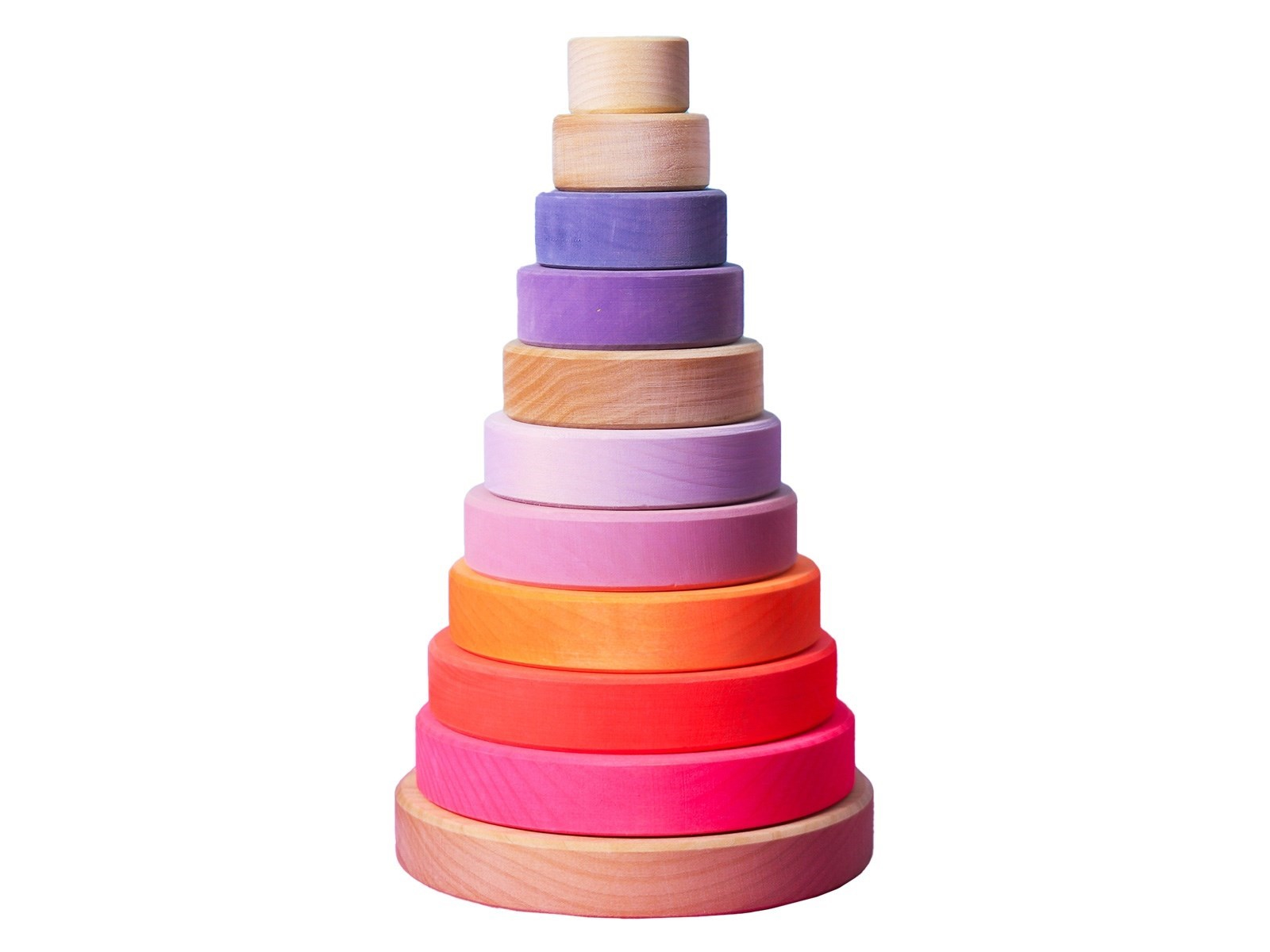 Grimms Großer Scheibenturm aus Buchenholz, 11-teilig neon pink Höhe 23 cm