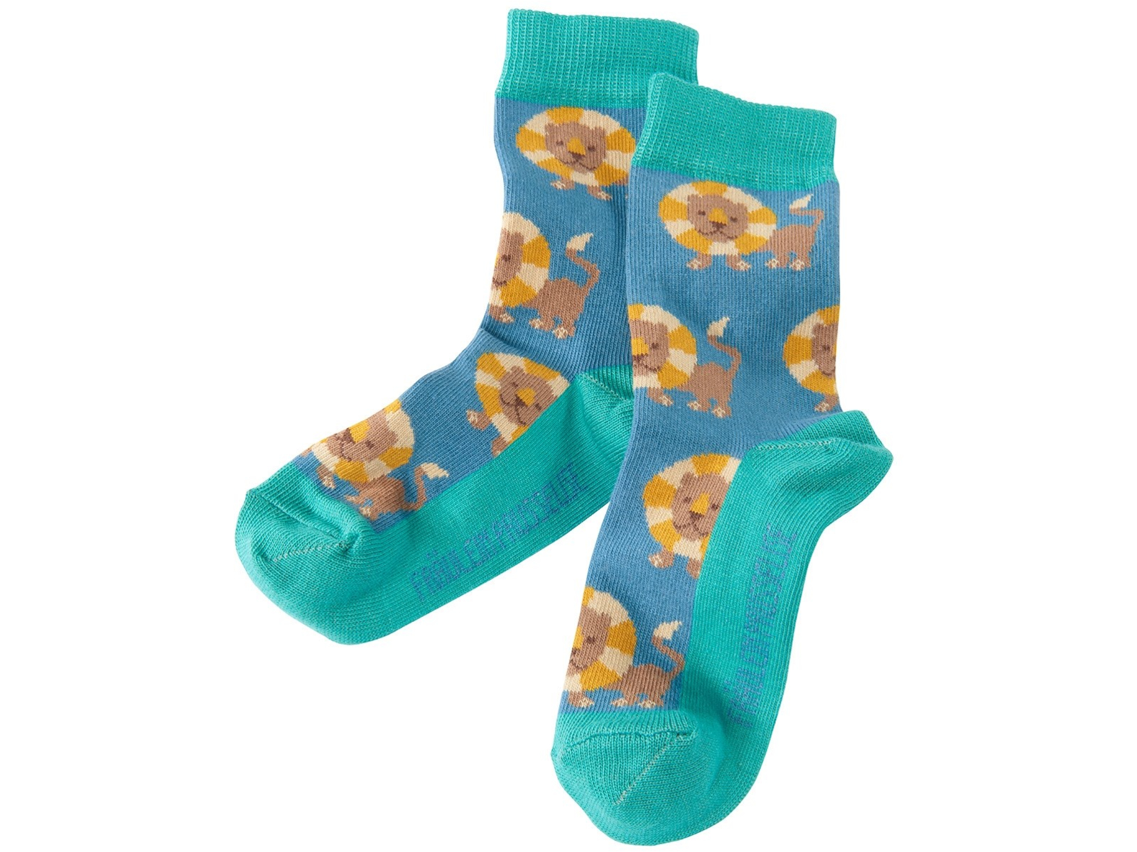 Kinder Socken Löwe petrol Gr.27-30