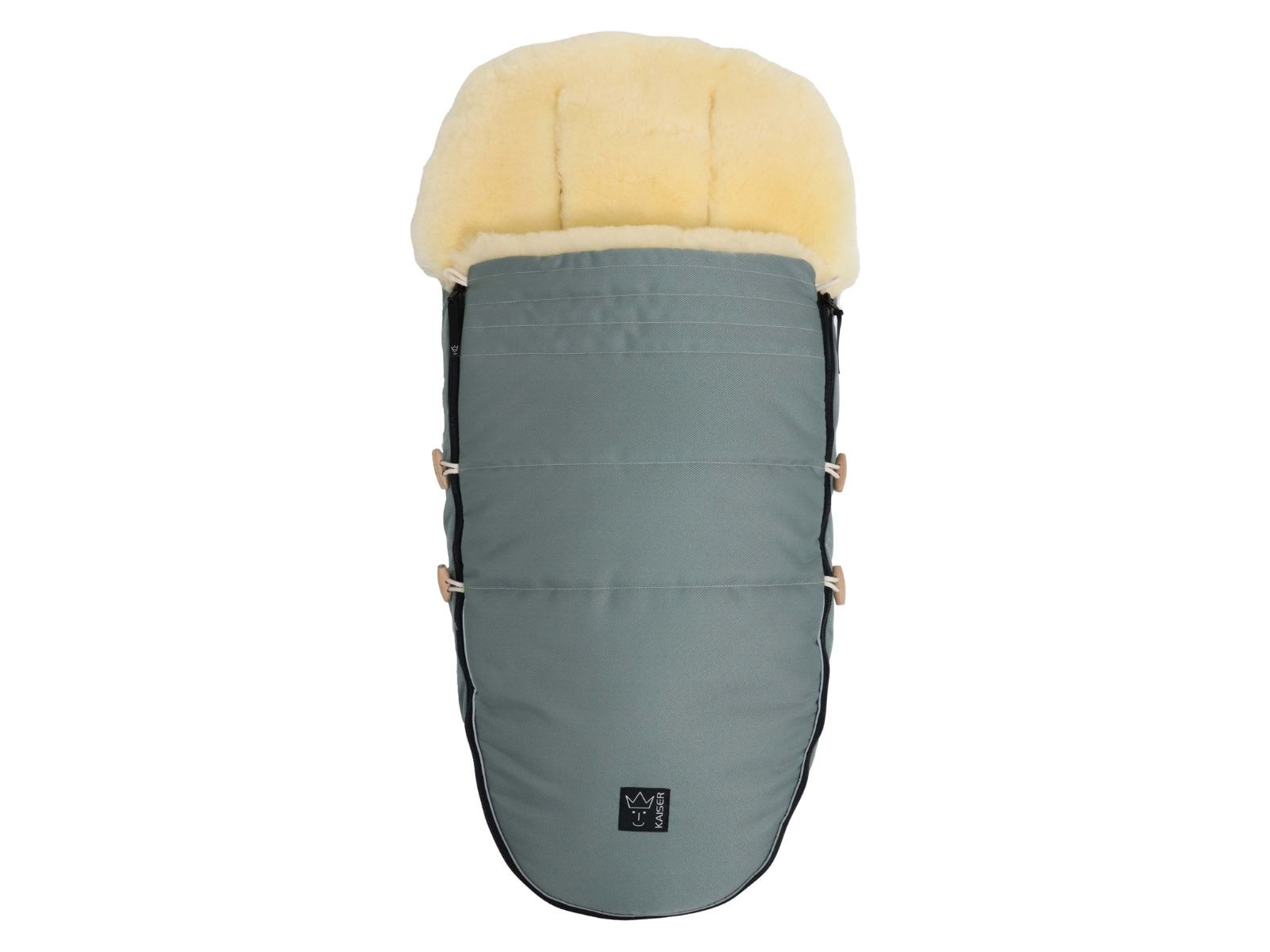Kaiser Naturfellprodukte Fußsack Lammfell "Love the nature" slit green ca. 95 x 44 cm
