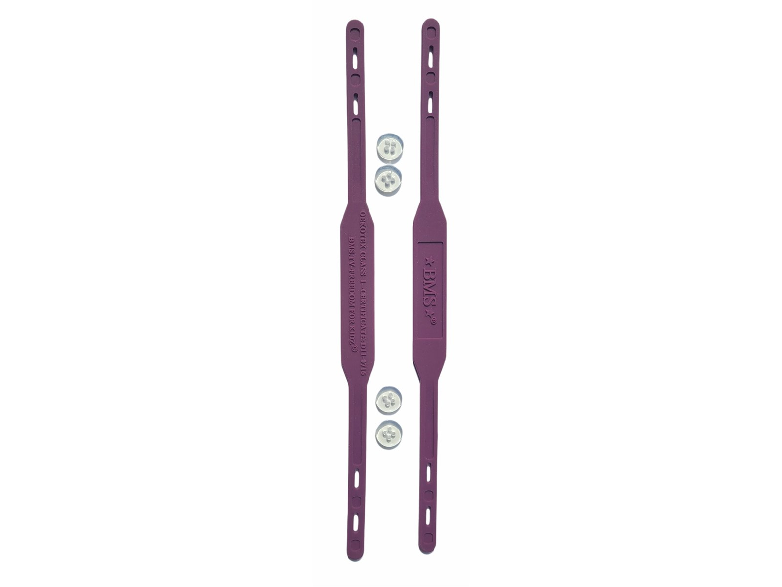 BMS Ersatz Fußstege für Regenhose Silicon Harbour Straps purple 2er Set, inklusive Knöpfe