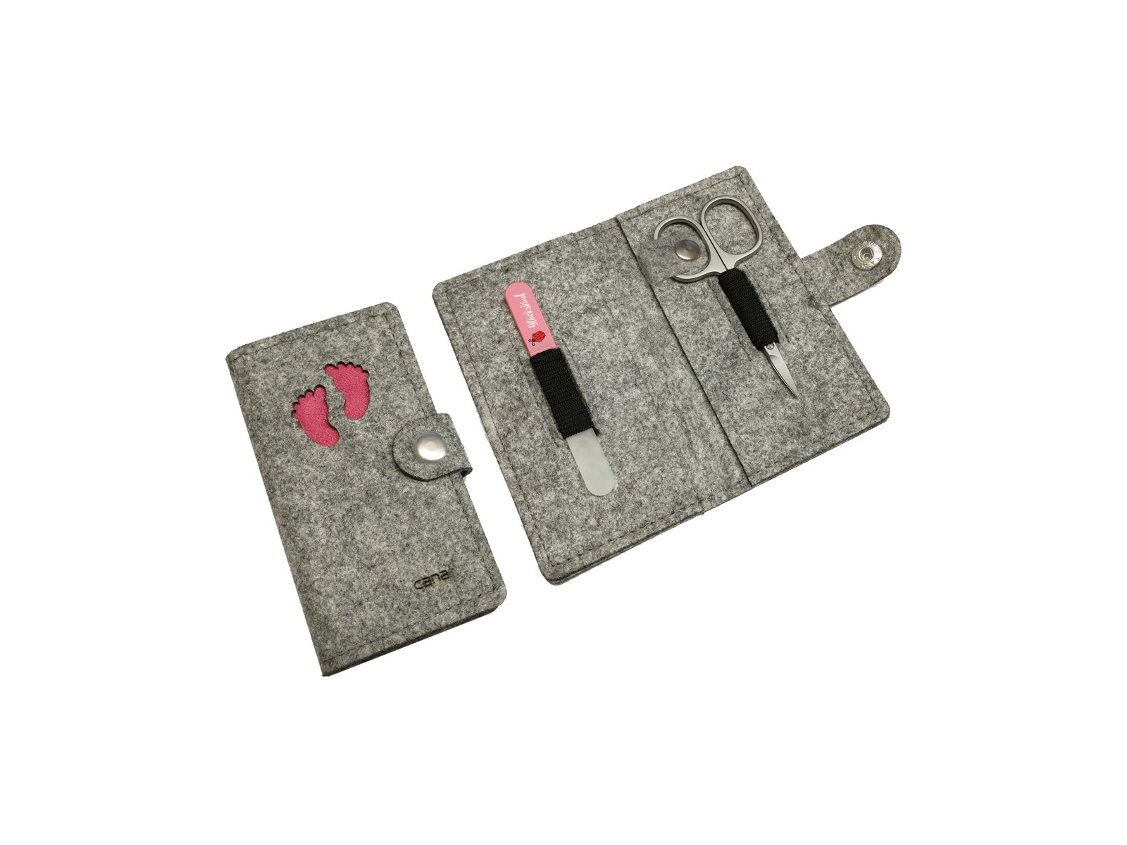 Maniküre-Set aus Filz, 2-teilig Rosa