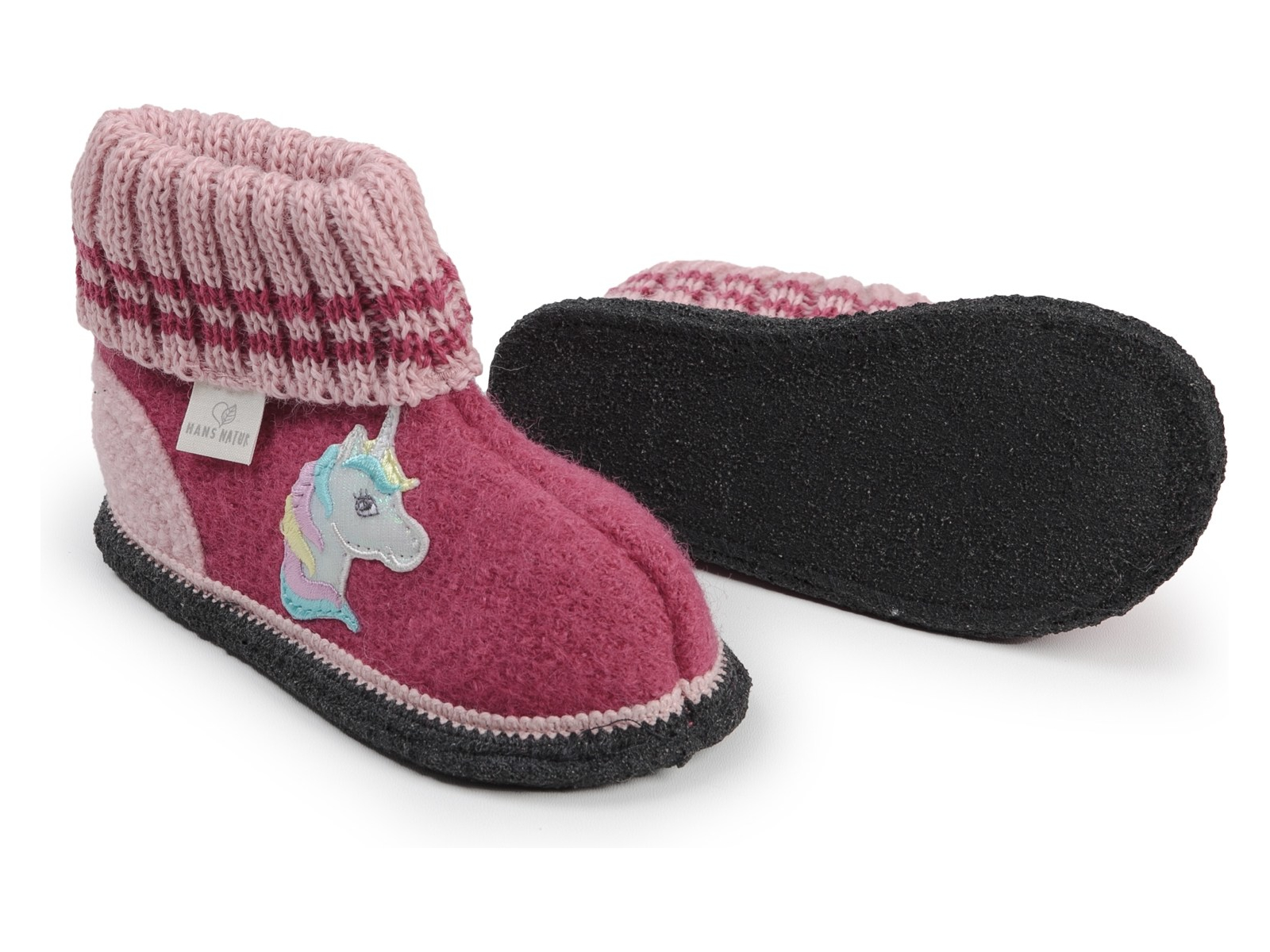 Kinder Hausschuhe Hüttenschuhe Einhorn himbeere-rosa Gr. 30