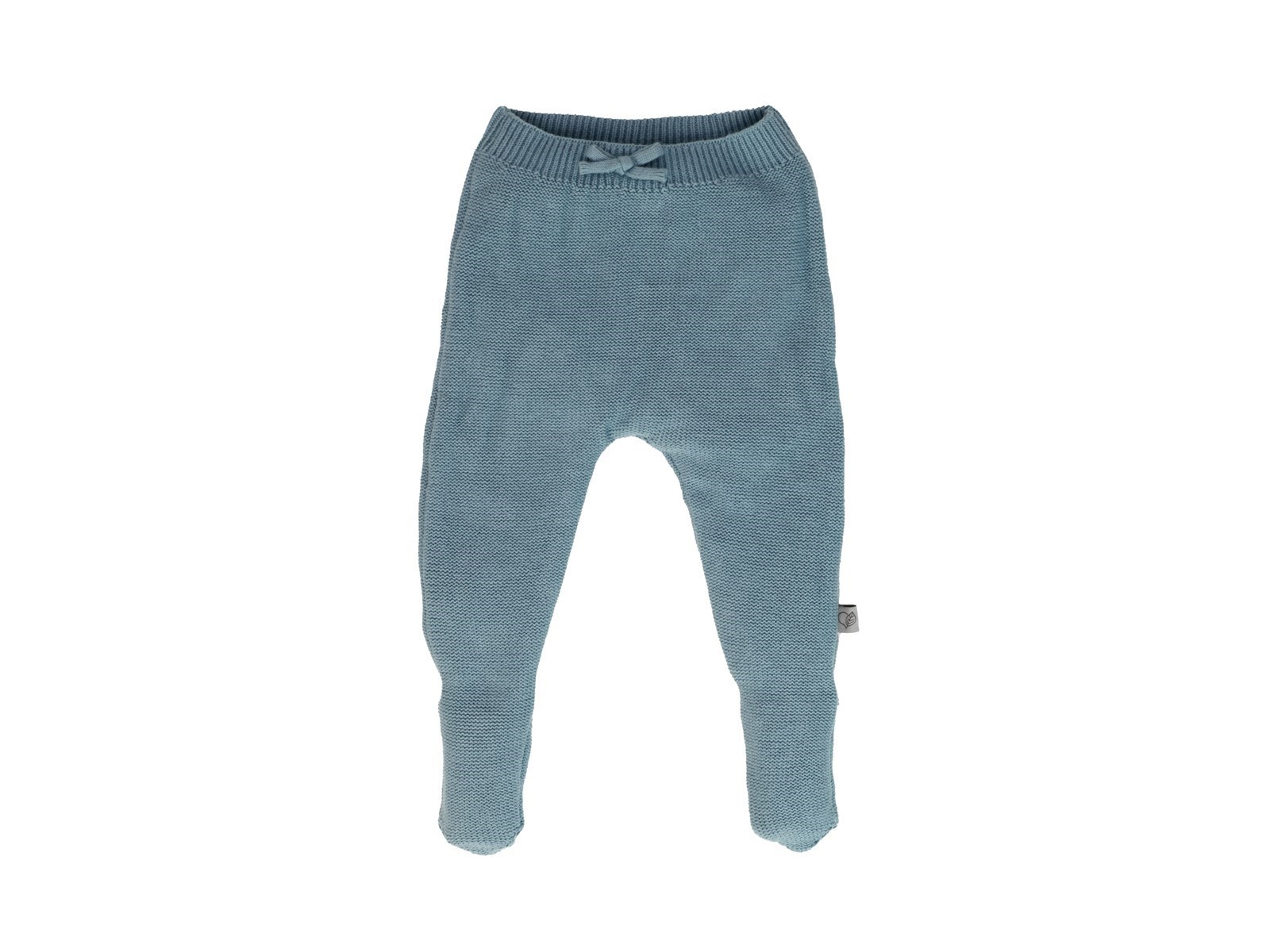 Baby Hose mit Füßchen Bio-Baumwolle Strick blau Gr.62/68