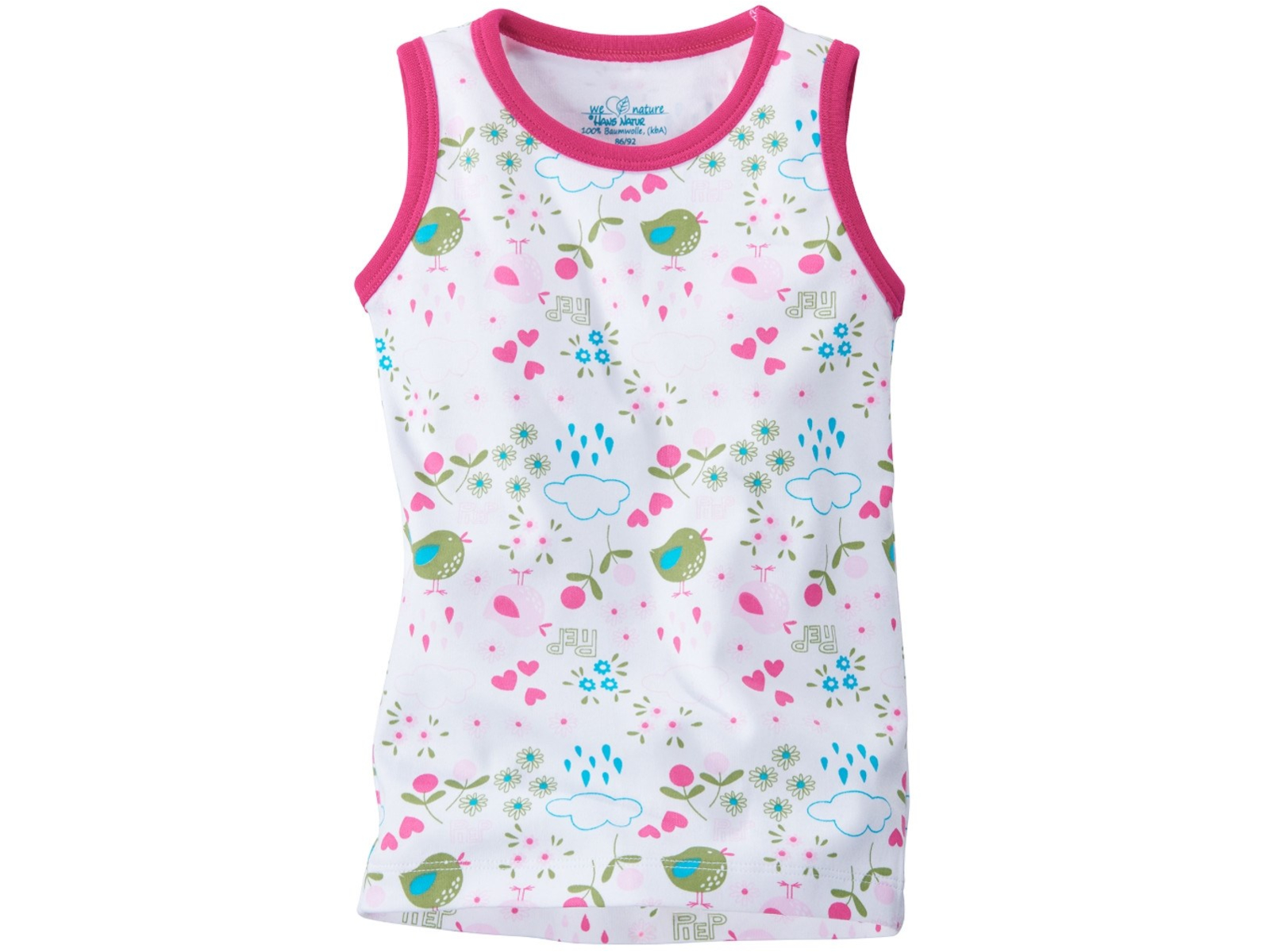 Baby und Kinder Unterhemd Bio-Baumwolle Birds Gr. 110/116