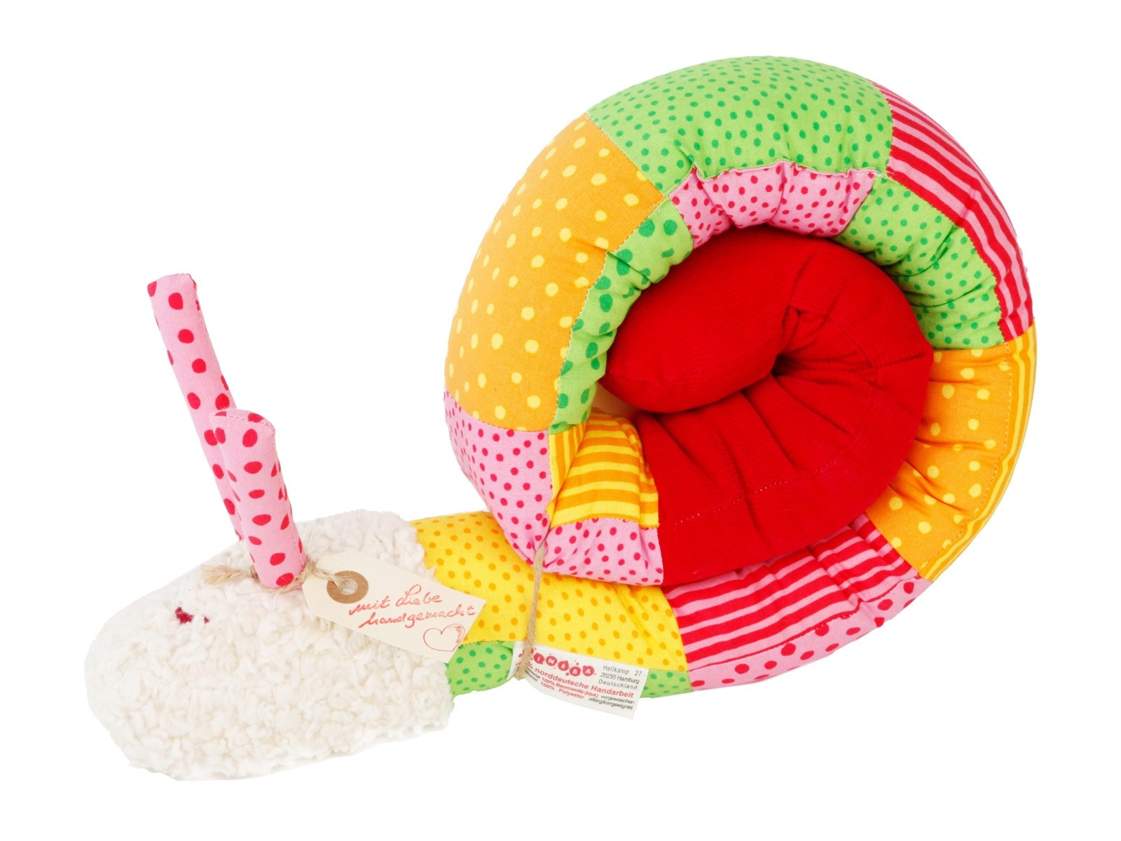 Puckschnecke Patchwork rosa-bunt Länge 110 cm