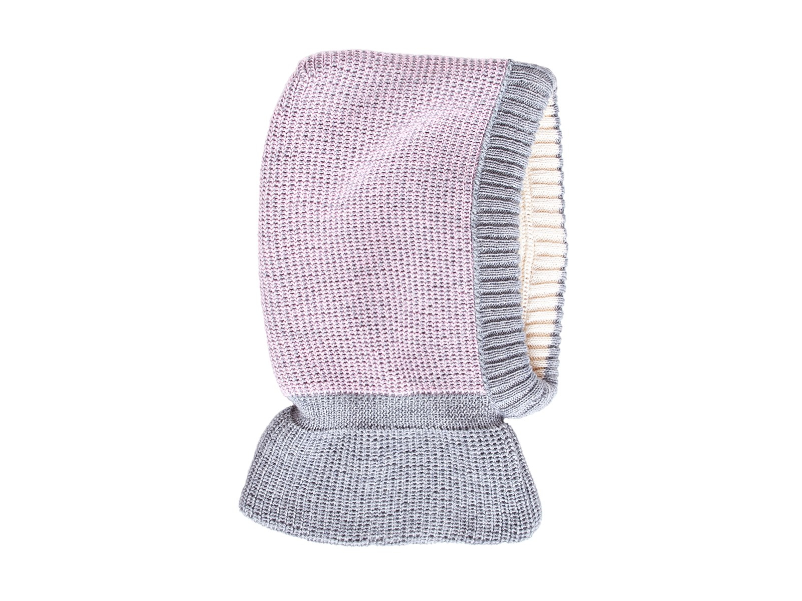Baby und Kinder Schalmütze grau-rose melange Gr.54/56