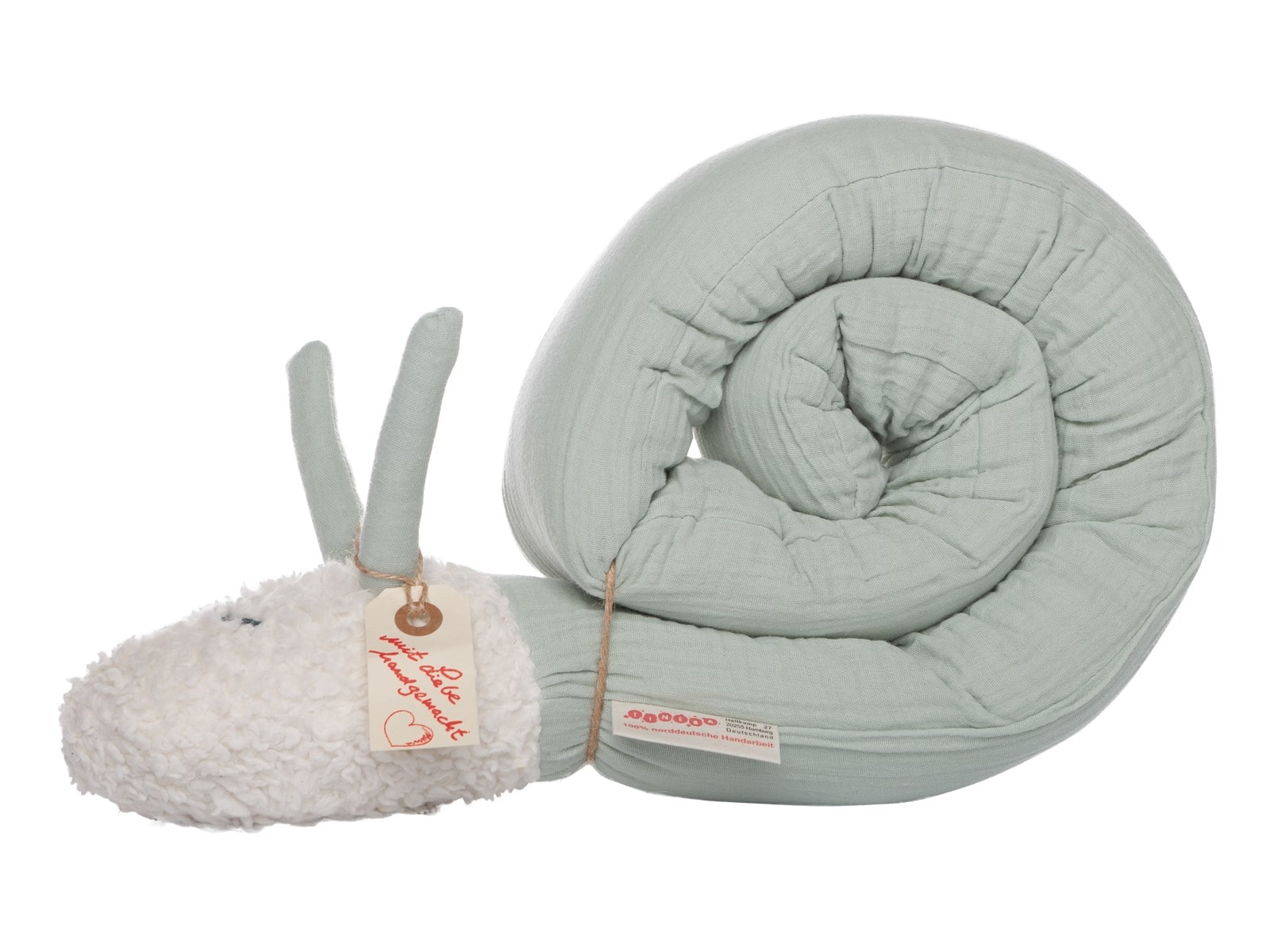 Kuschelschnecke Musselin mint Länge ca. 110 cm