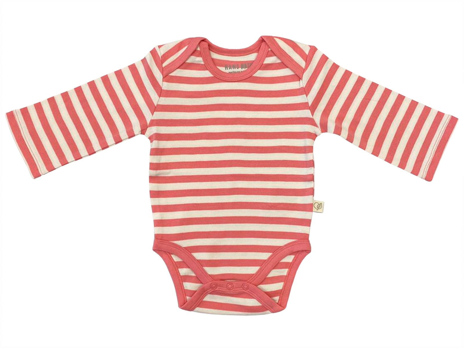 Baby Langarmbody Bio-Baumwolle rosa-off white Gr.74/80
