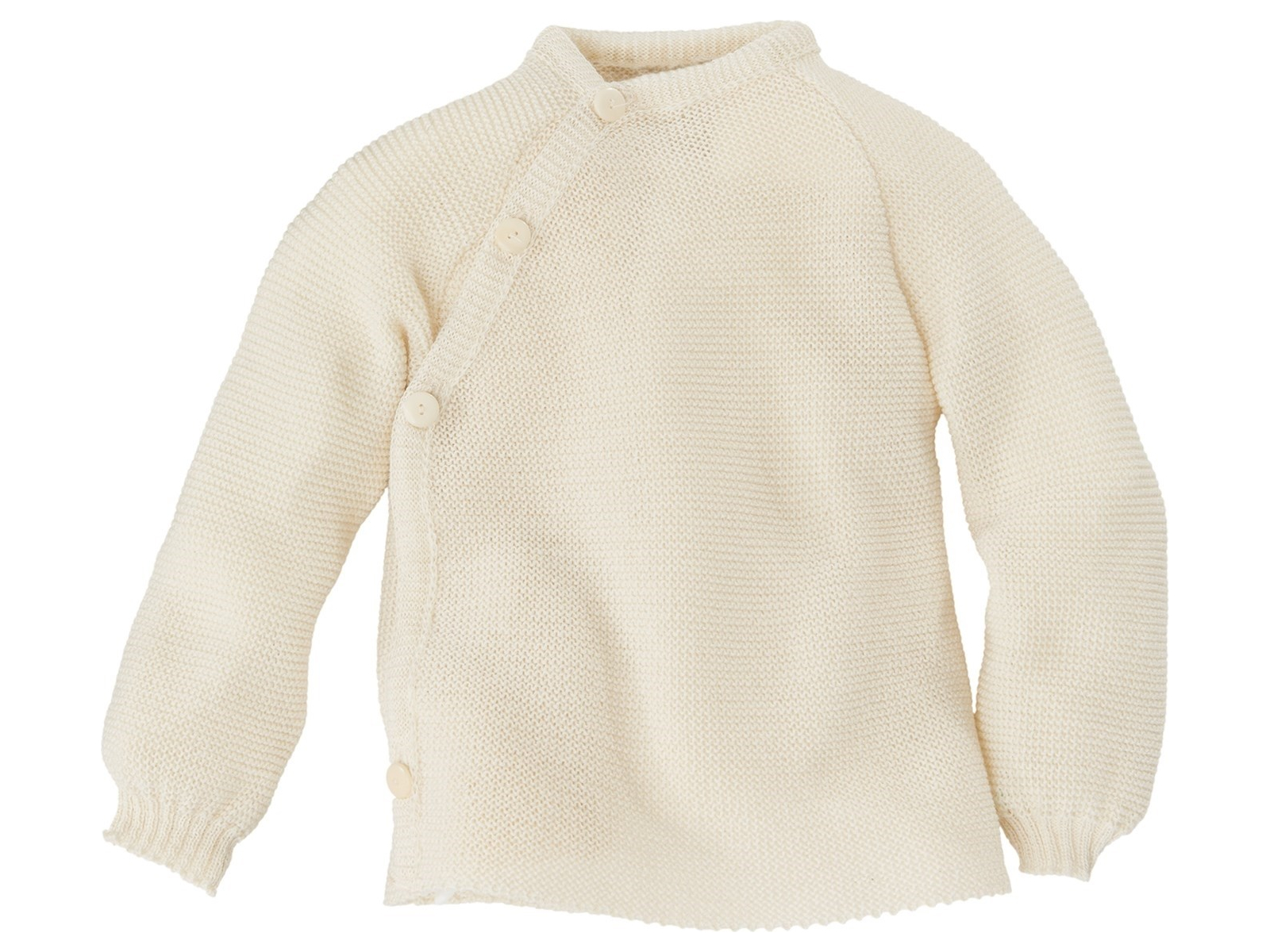 Baby Jacke Schlüttli Bio-Merinowolle natur Gr.74-80