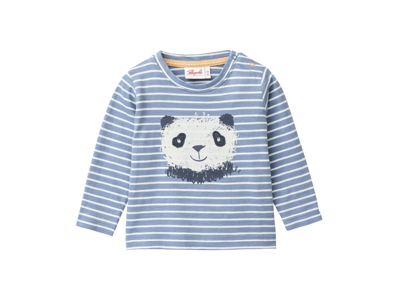 People Wear Organic Langarm-Shirt blaugrau geringelt Gr. 86/92